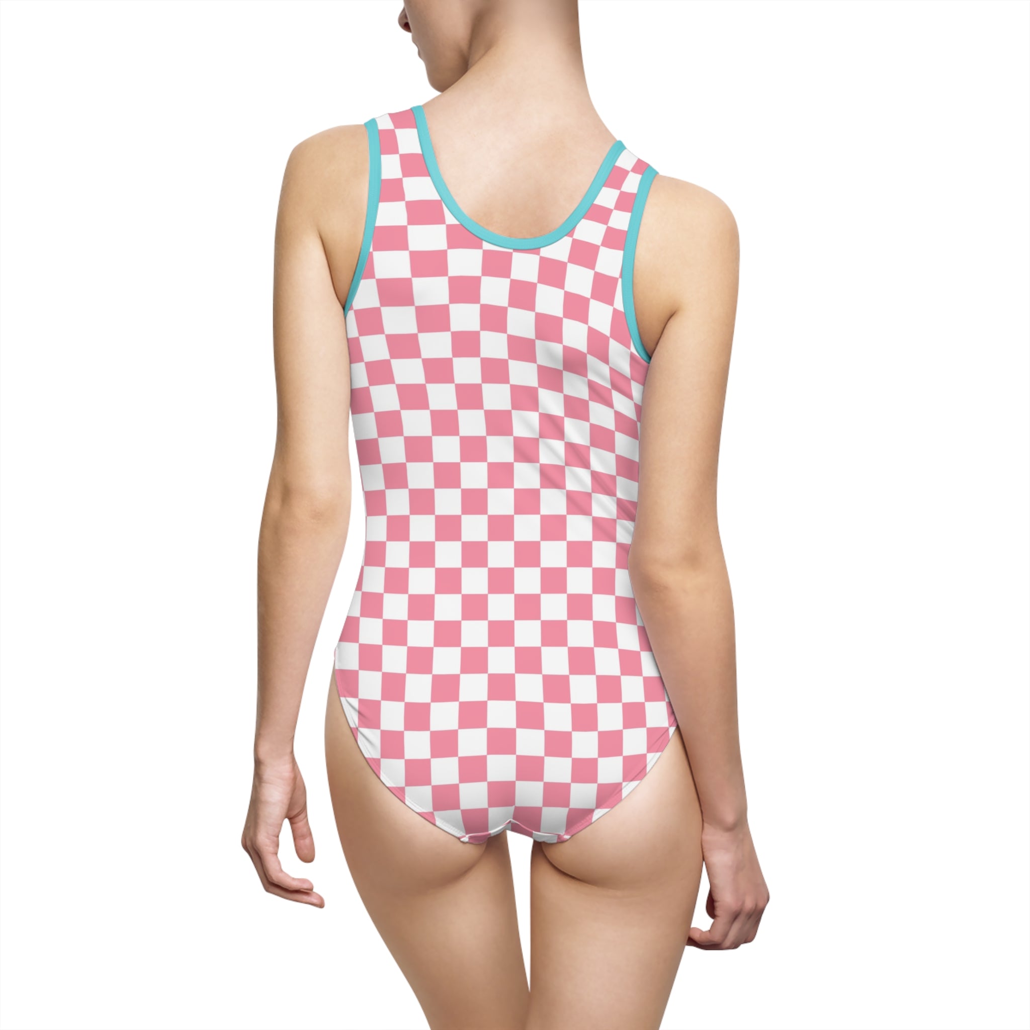 Brigandine Checkered Scene Women's Classic One-Piece Swimsuit (AOP)