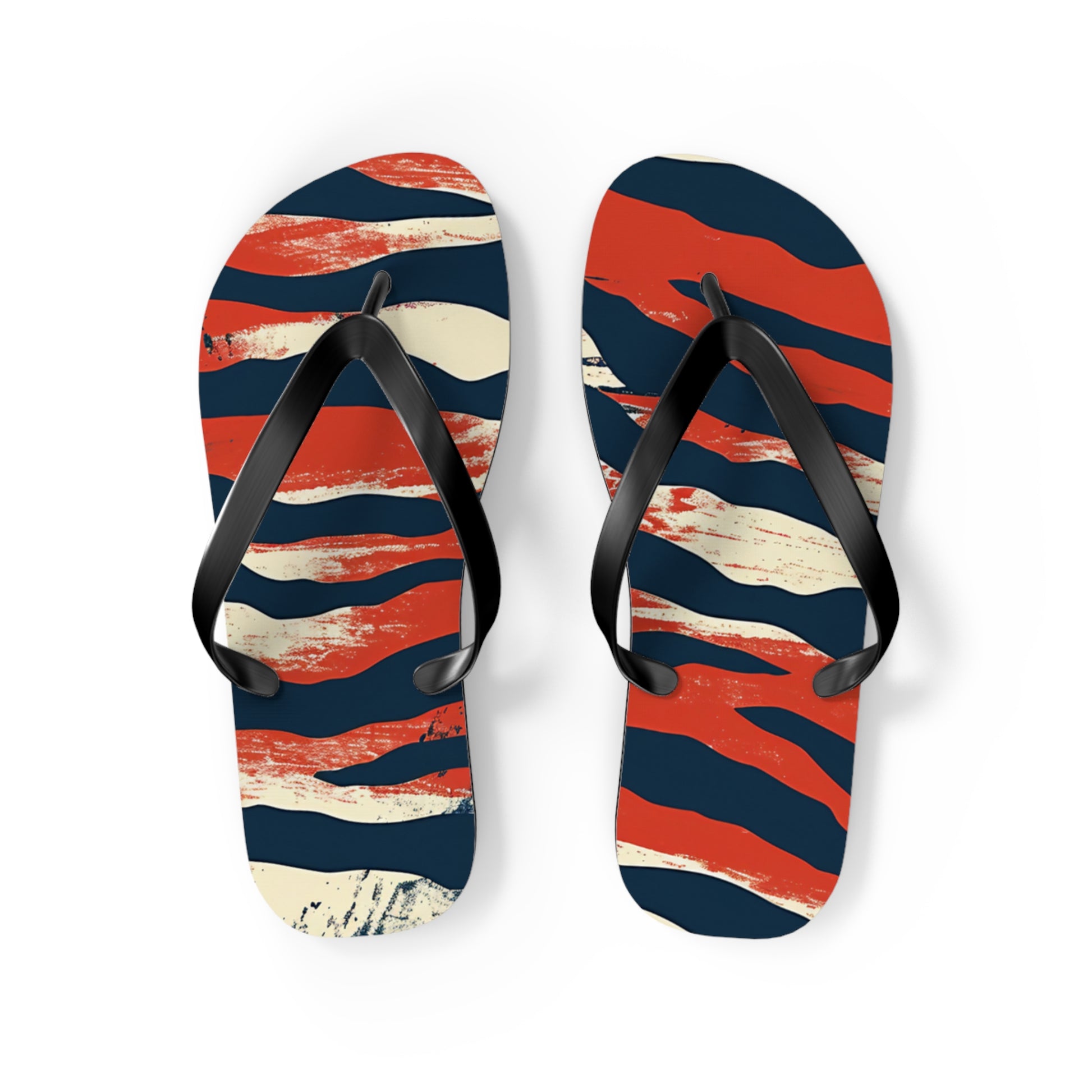 Camo Tiger Stripes Flip Flops, Artsulli - Art is Long, Life is Short, Shoes, Size, M, Color, Black sole, , , 17605600632228