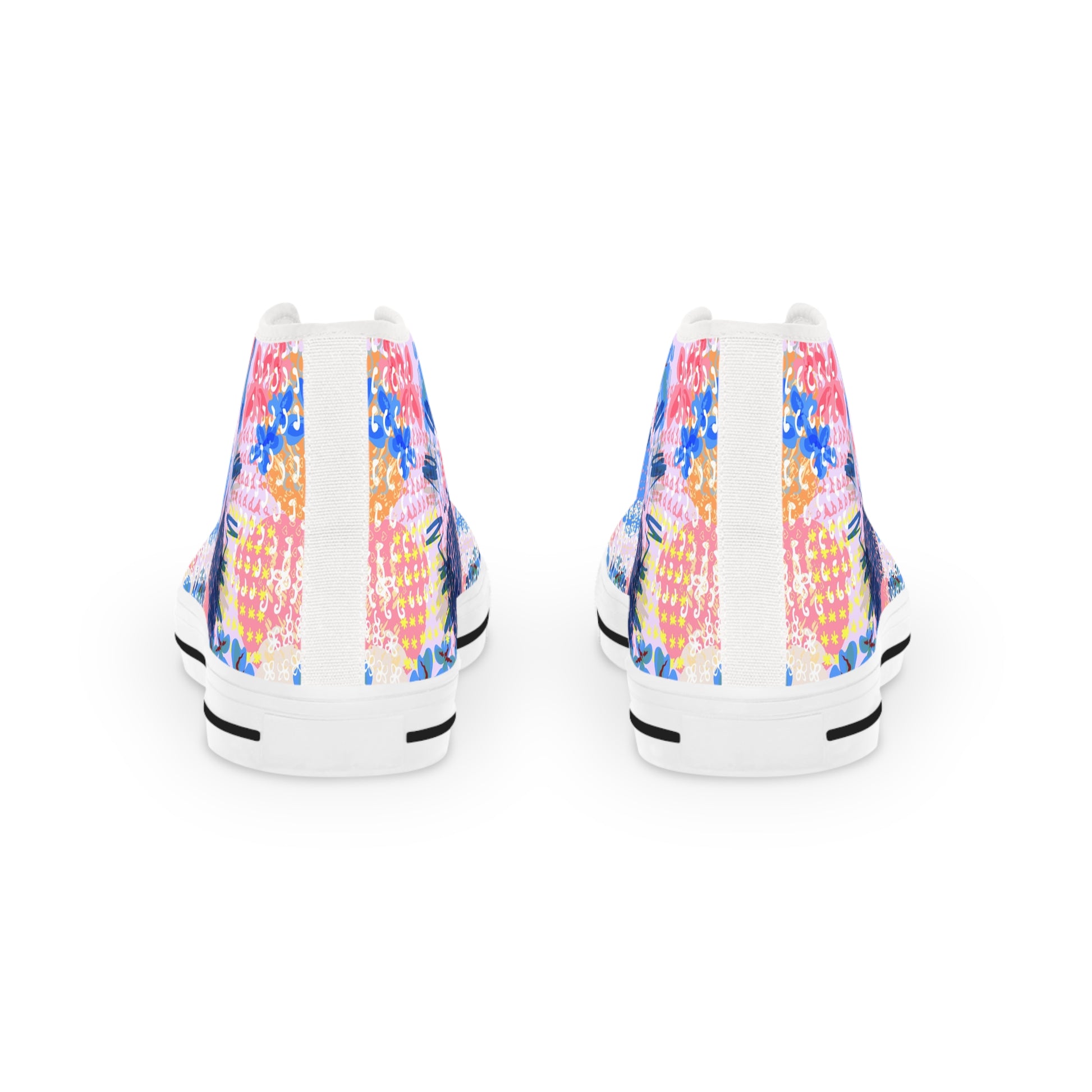 Flowers x Doodles x Hearts Multi-Color II Men's High Top Sneakers, Artsulli - Art is Long, Life is Short, Shoes, , , , , , , 