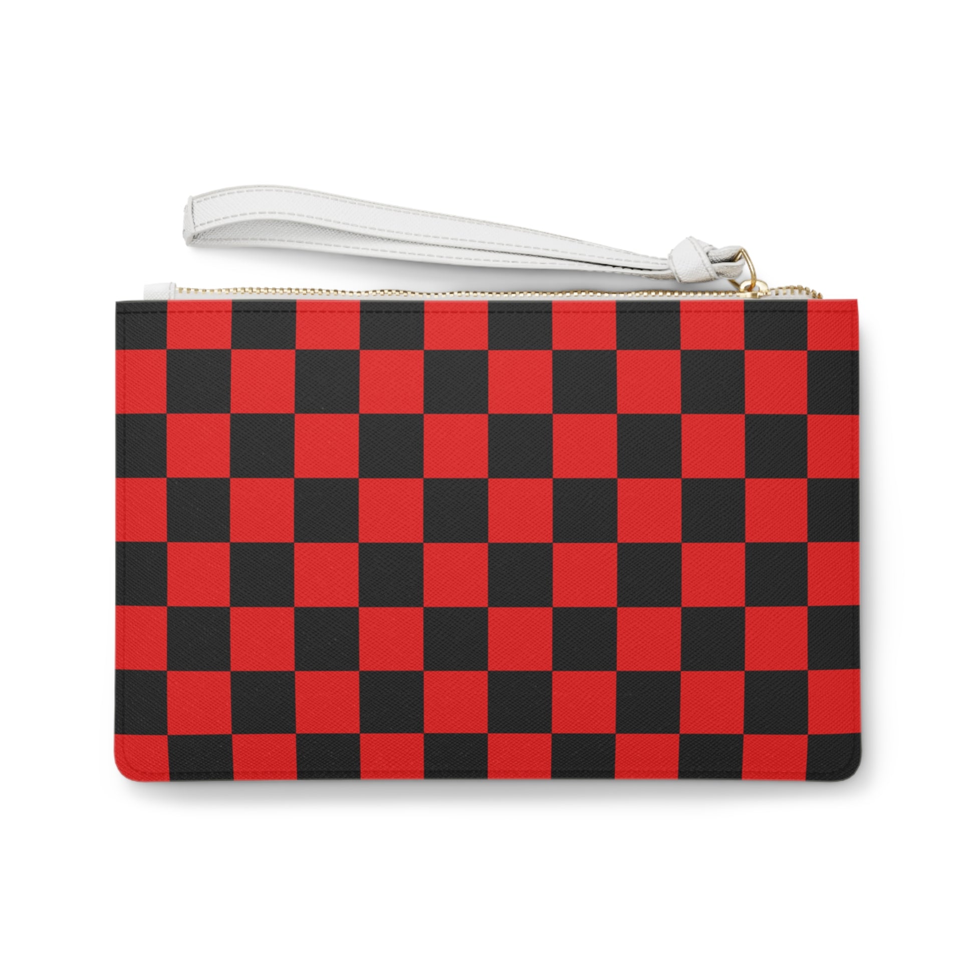 Checkerboard Red and Black Clutch Bag, Artsulli - Art is Long, Life is Short, Bags, , , , , , , 