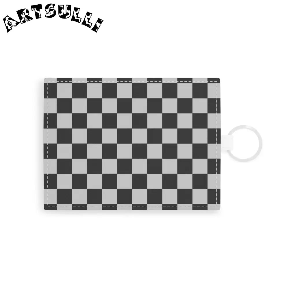 JAKKOUTTHEBXX Custom Black and White Checkered Card Holder
