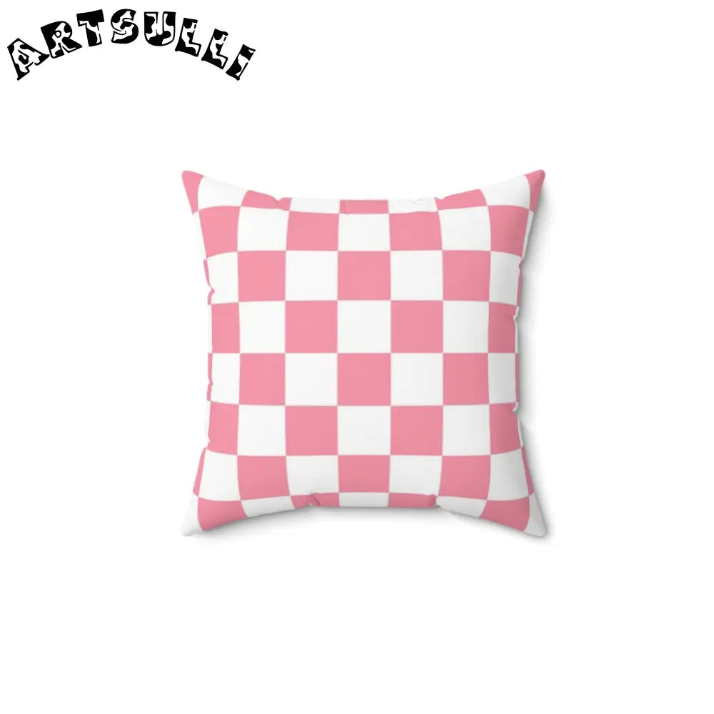 Brigandine Checkered Scene Spun Polyester Square Pillow, Artsulli - Art is Long, Life is Short, Home Decor, Size, 14" × 14", , , , , 23856629848553133965