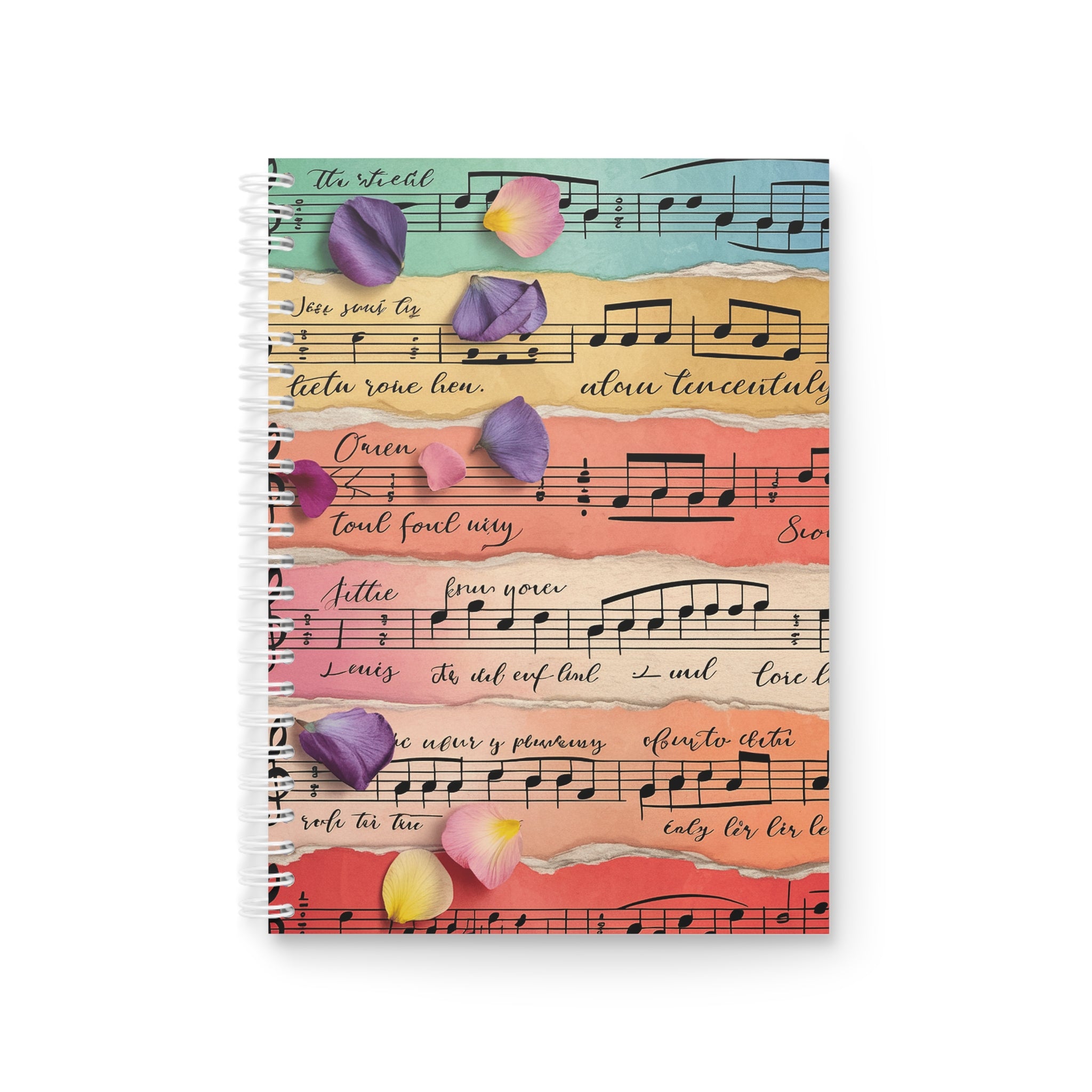 Torn Type Beat Sheet Music Multi-Color Spiral Notebook, Artsulli - Art is Long, Life is Short, Paper products, Size, One Size, , , , , 20875640628424475897