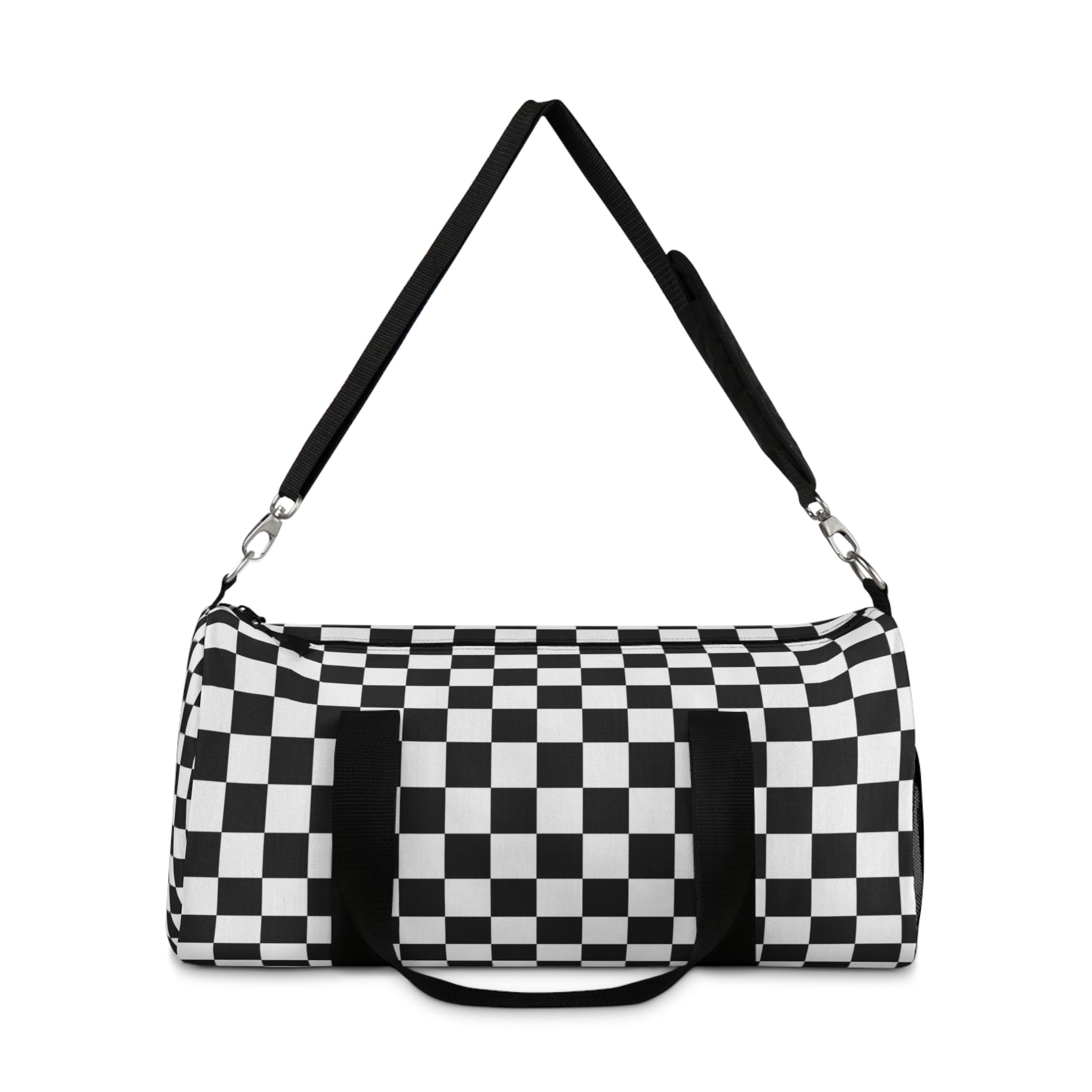 Checkerboard White and Black Duffel Bag, Artsulli - Art is Long, Life is Short, Bags, , , , , , , 