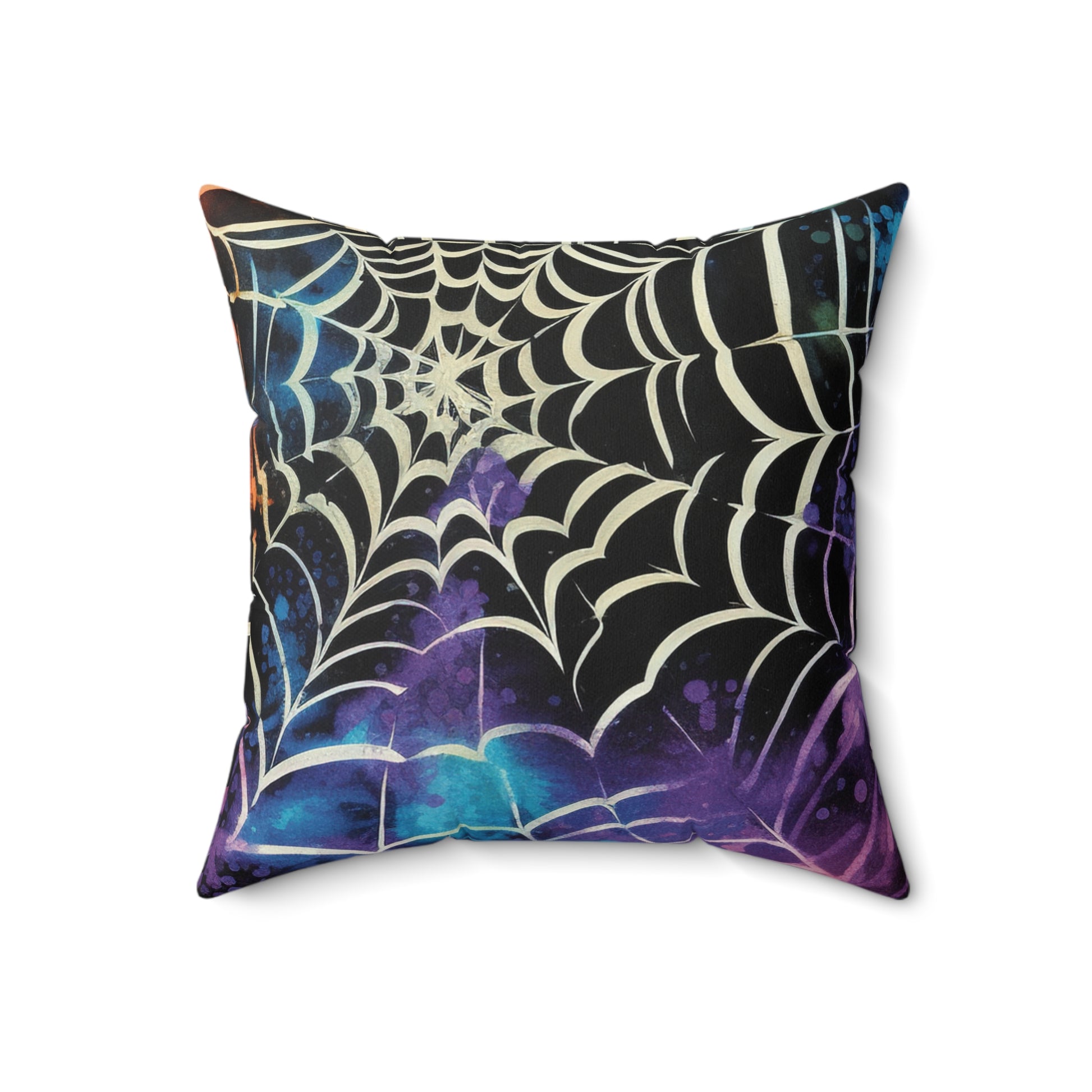 Spider Web Tie Dye Spun Polyester Square Pillow, Artsulli - Art is Long, Life is Short, Home Decor, , , , , , , 