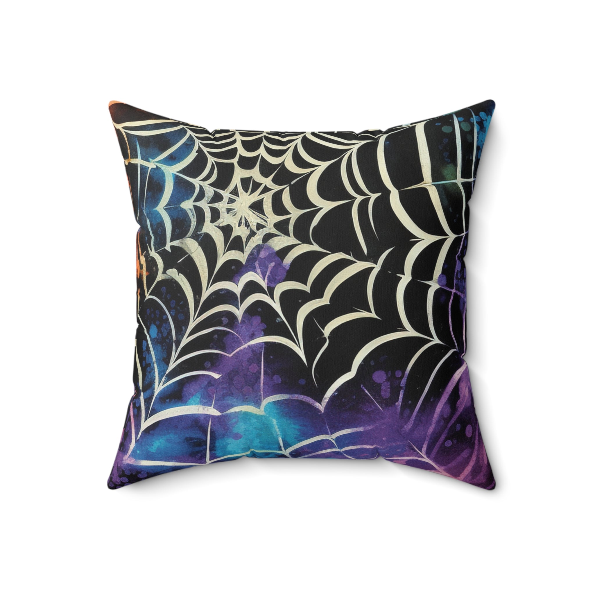 Spider Web Tie Dye Spun Polyester Square Pillow, Artsulli - Art is Long, Life is Short, Home Decor, , , , , , , 