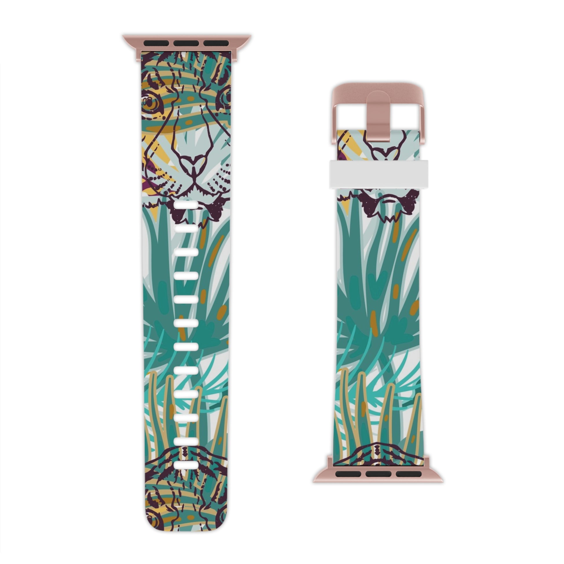 Tropical Jungle Tigers Brown and Green Watch Band for Apple Watch, Artsulli - Art is Long, Life is Short, Accessories, , , , , , , 