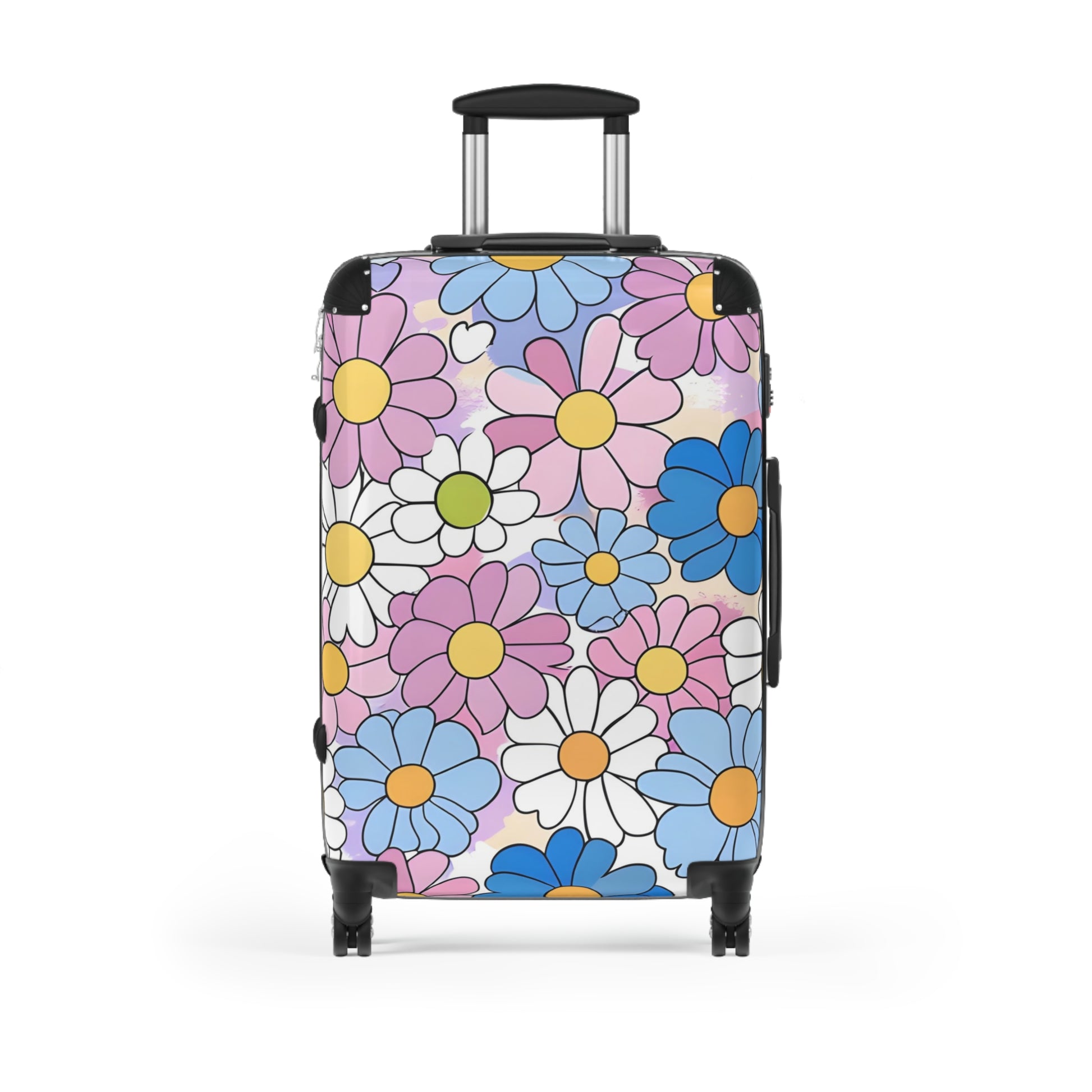 Flower Hour Purple and Blue Suitcase, Artsulli - Art is Long, Life is Short, Bags, Size, Medium, Color, Black, , , 52496366838092