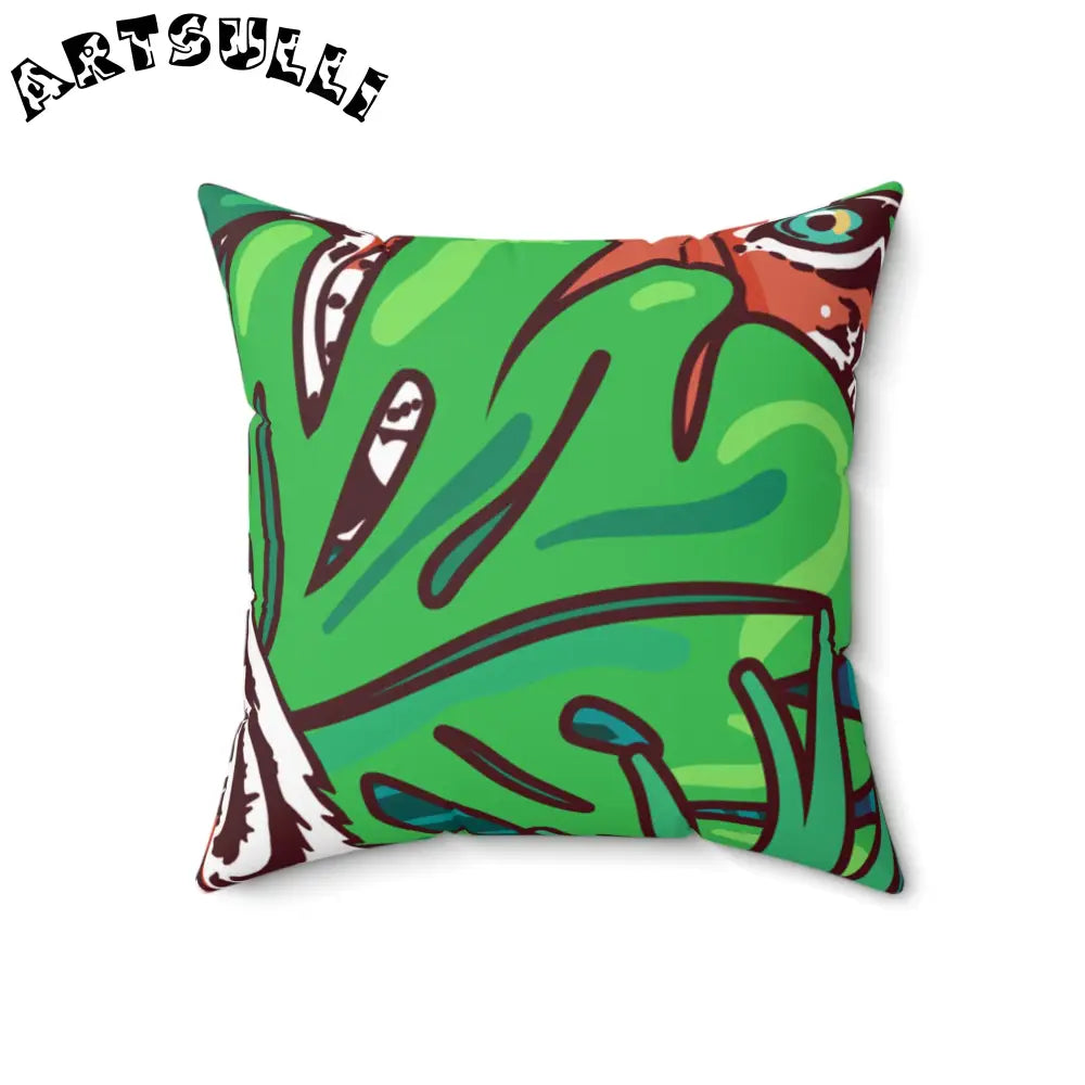 JAKKOUTTHEBXX Tropical Jungle Tigers Blue and Green Spun Polyester