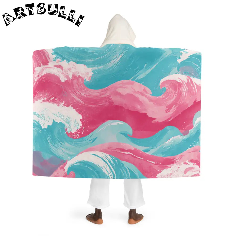JAKKOUTTHEBXX The Great Pastelwave II Pink and Blue Hooded Sherpa