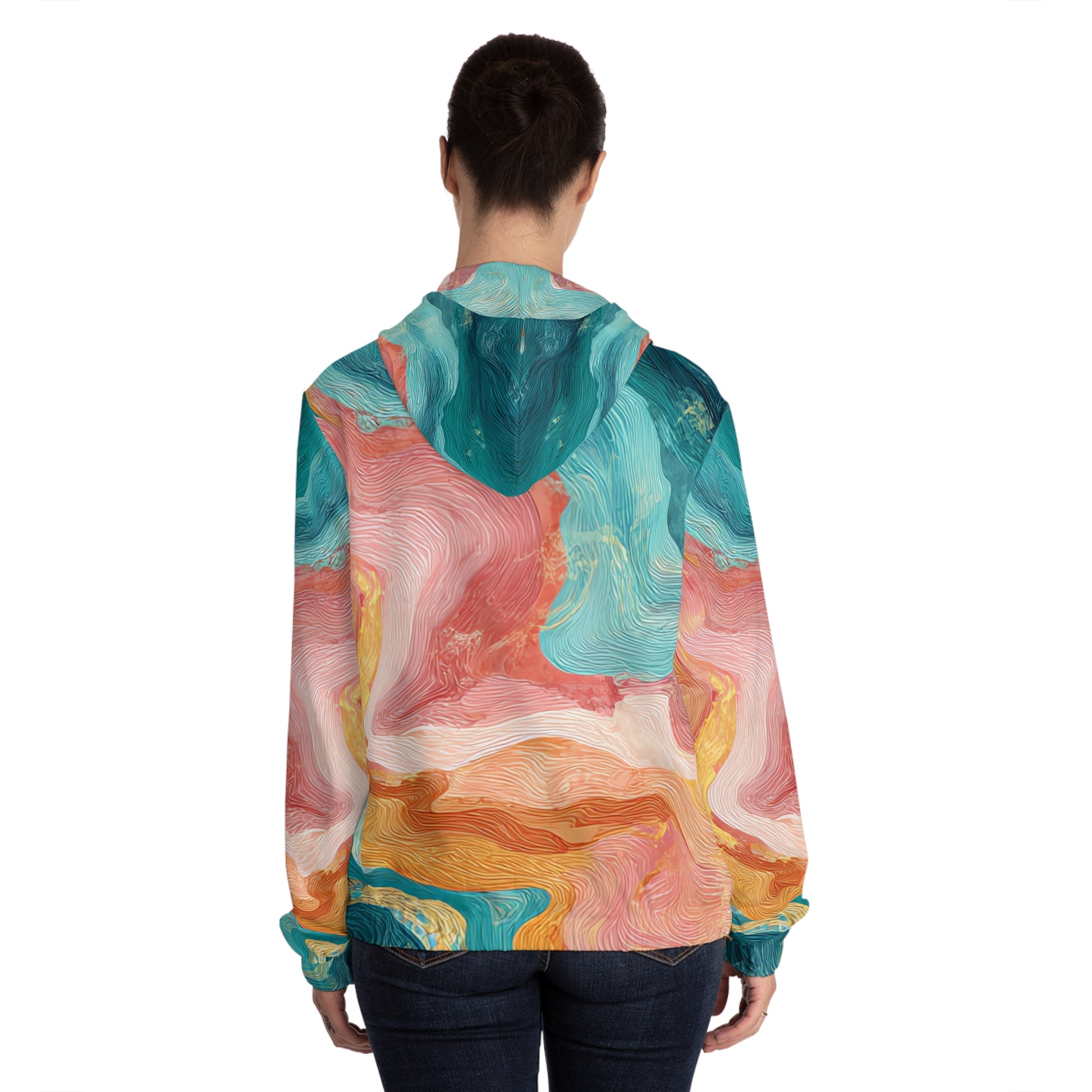 Liquid Marble Spill Women’s Full-Zip Hoodie (AOP), Artsulli - Art is Long, Life is Short, All Over Prints, , , , , , , 