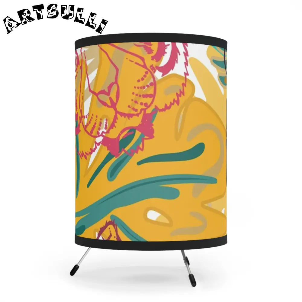 JAKKOUTTHEBXX Tropical Jungle Tigers Brown and Green Tripod Lamp