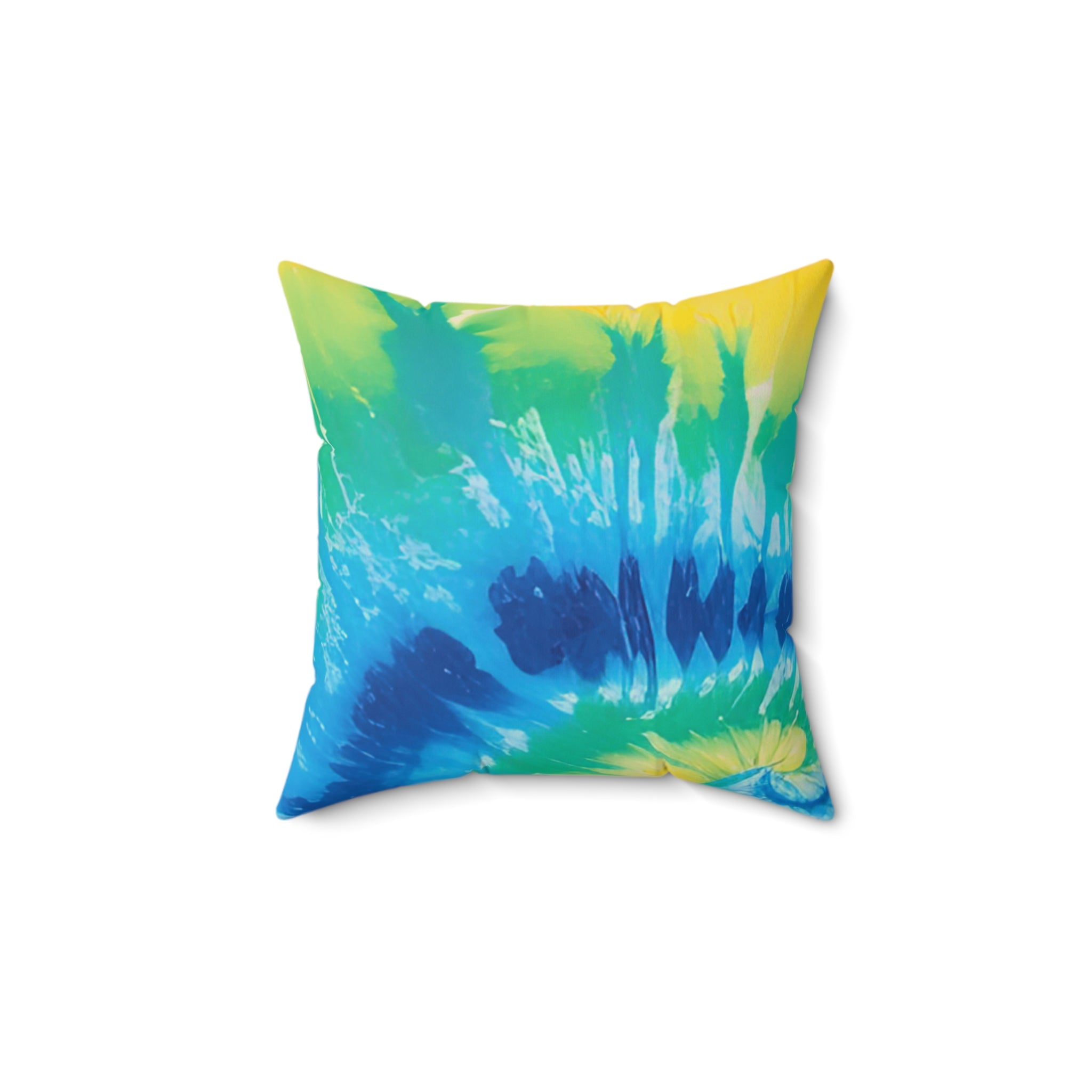 Tie Dye Spun Polyester Square Pillow, Artsulli - Art is Long, Life is Short, Home Decor, Size, 14" × 14", , , , , 15237774762715325179