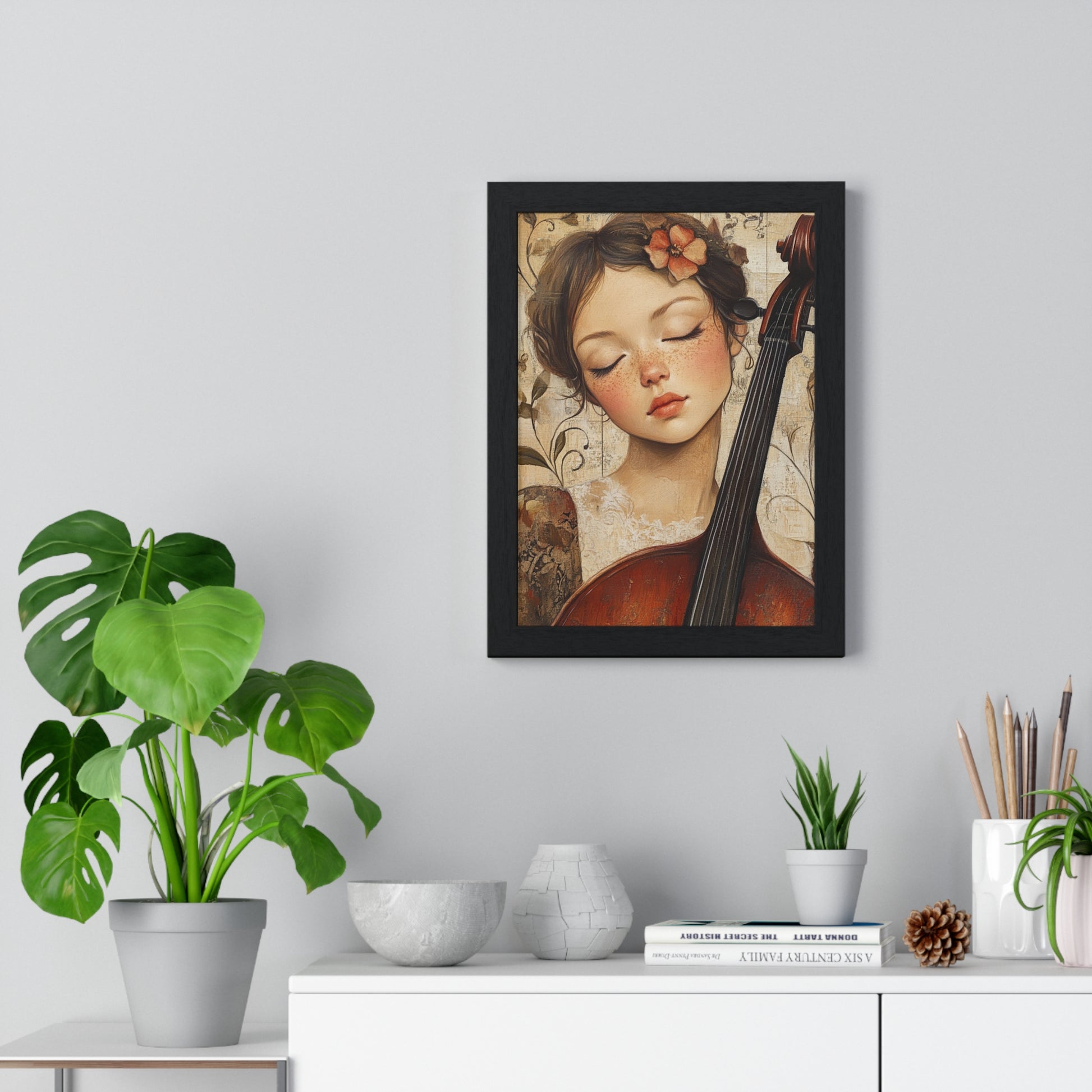 Girl With A Violin II Vertical Framed Poster, Artsulli - Art is Long, Life is Short, Poster, , , , , , , 