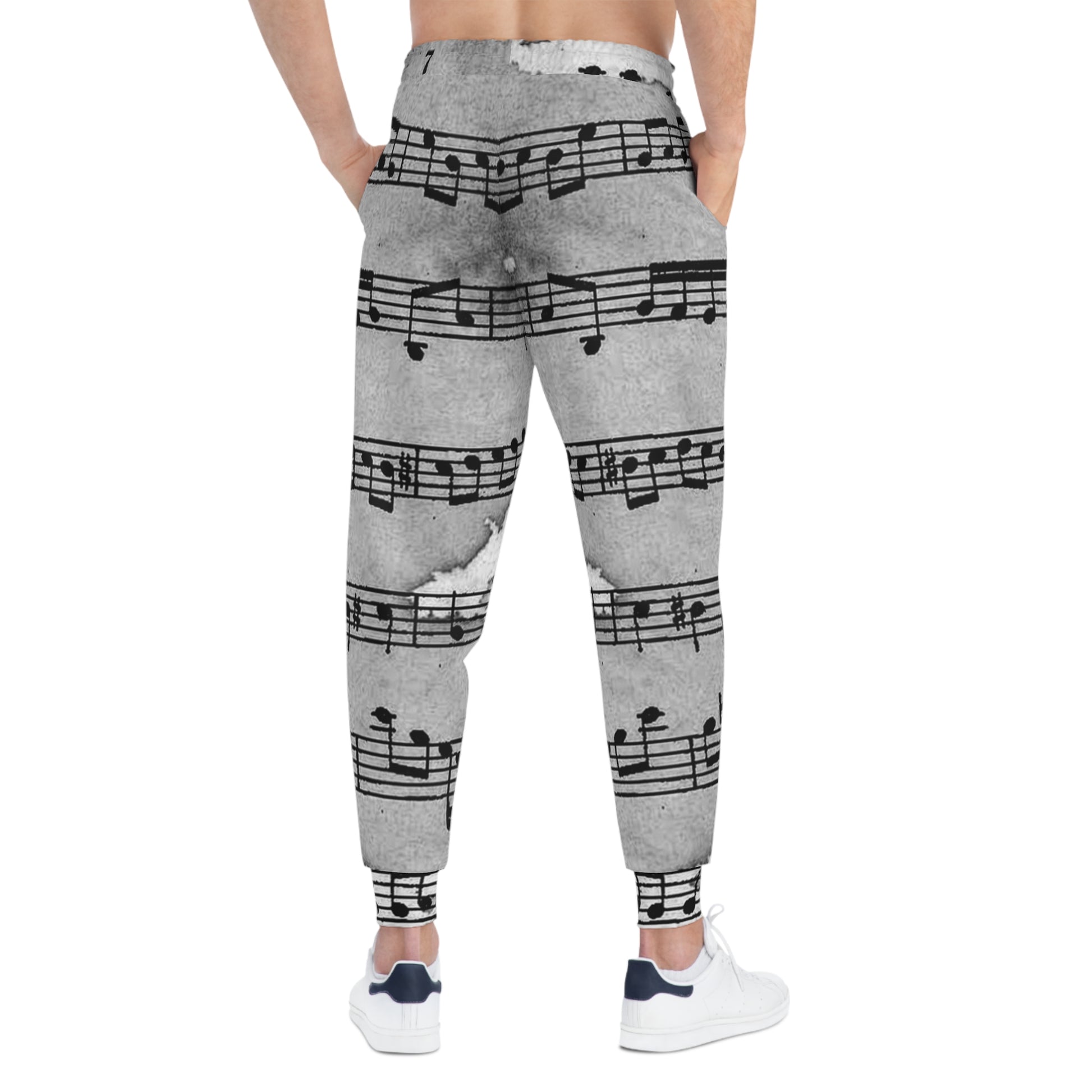 Drip Spill Type Beat Sheet Music Black Athletic Joggers (AOP), Artsulli - Art is Long, Life is Short, All Over Prints, , , , , , , 