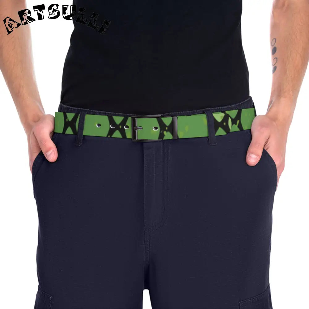 JAKKOUTTHEBXX Snake Skin Green and Black Belt JAKKOUTTHEBXX Artsulli
