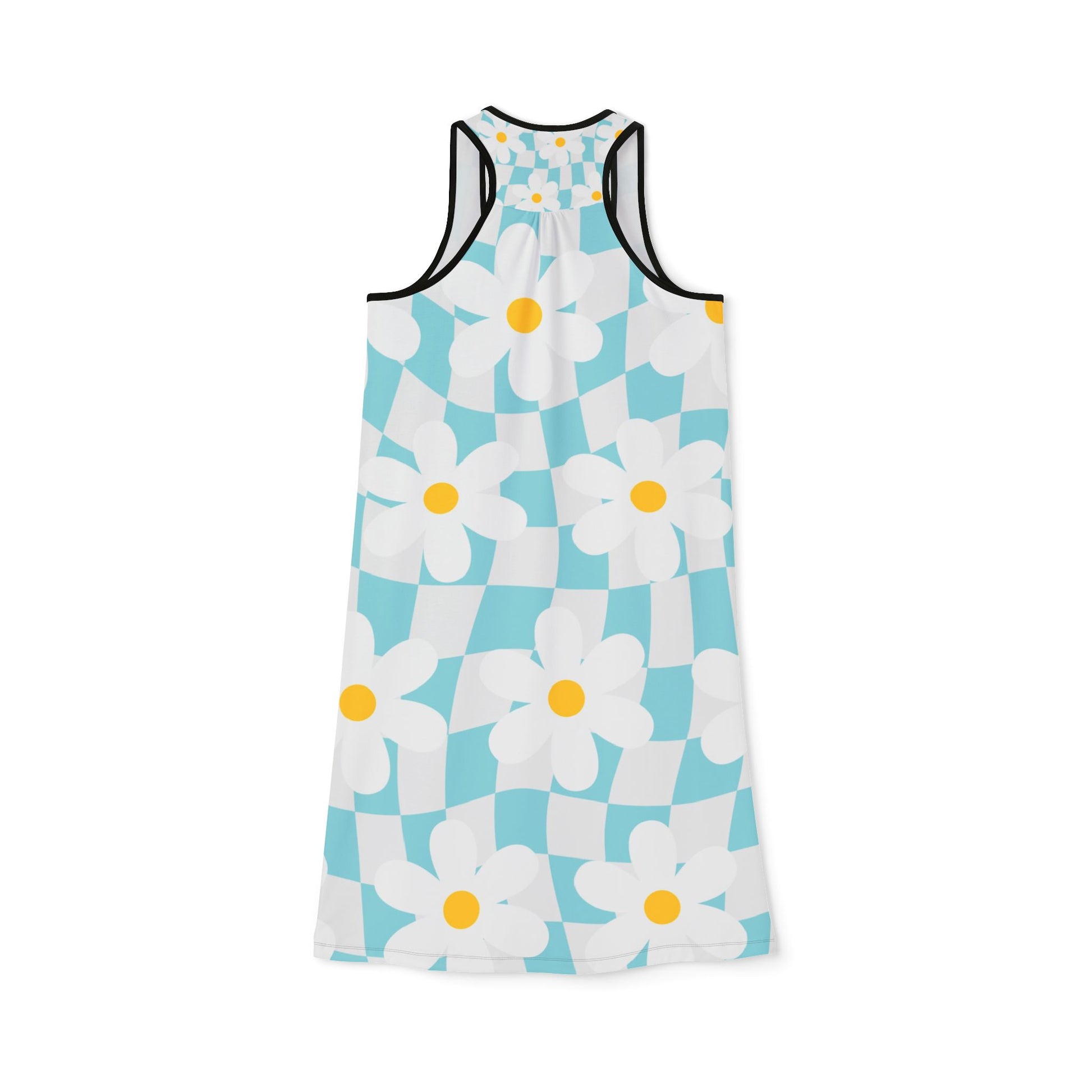 Trippy Check Garden Women's Racerback Dress (AOP), Artsulli - Art is Long, Life is Short, Tank Top, , , , , , , 