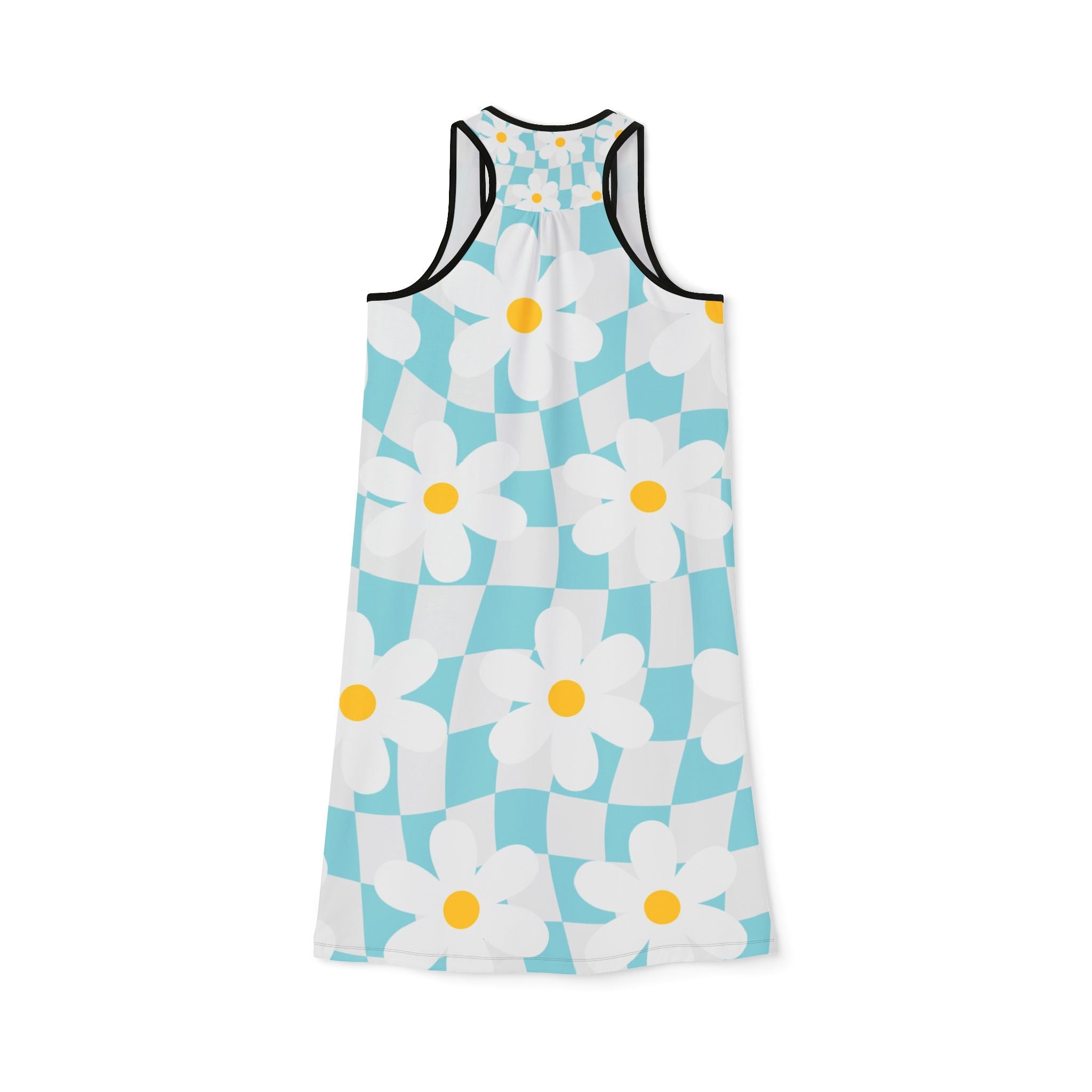 Trippy Check Garden Women's Racerback Dress (AOP), Artsulli - Art is Long, Life is Short, Tank Top, , , , , , , 