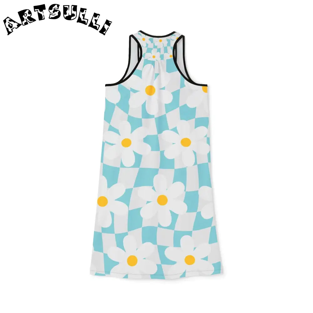 JAKKOUTTHEBXX Trippy Check Garden Women’s Racerback Dress (AOP)