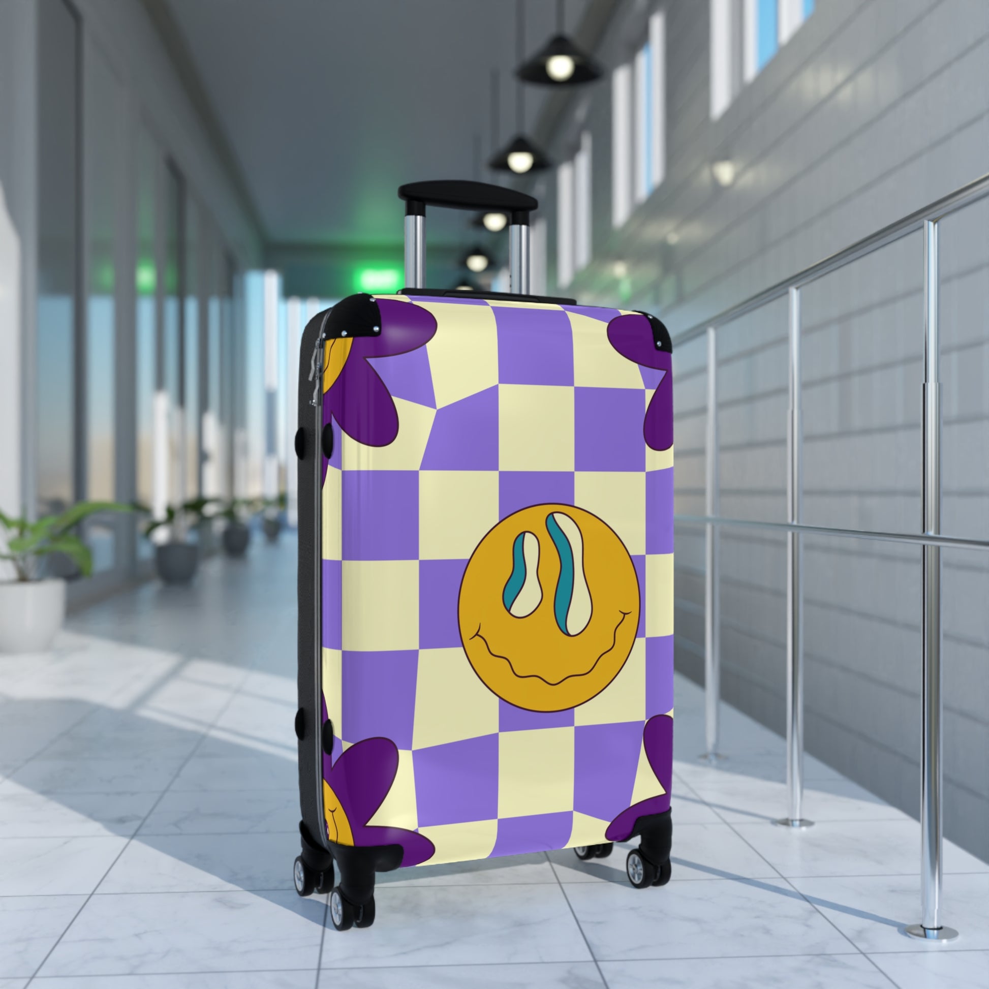 Trippy Flower Power Motifs Suitcase, Artsulli - Art is Long, Life is Short, Bags, , , , , , , 