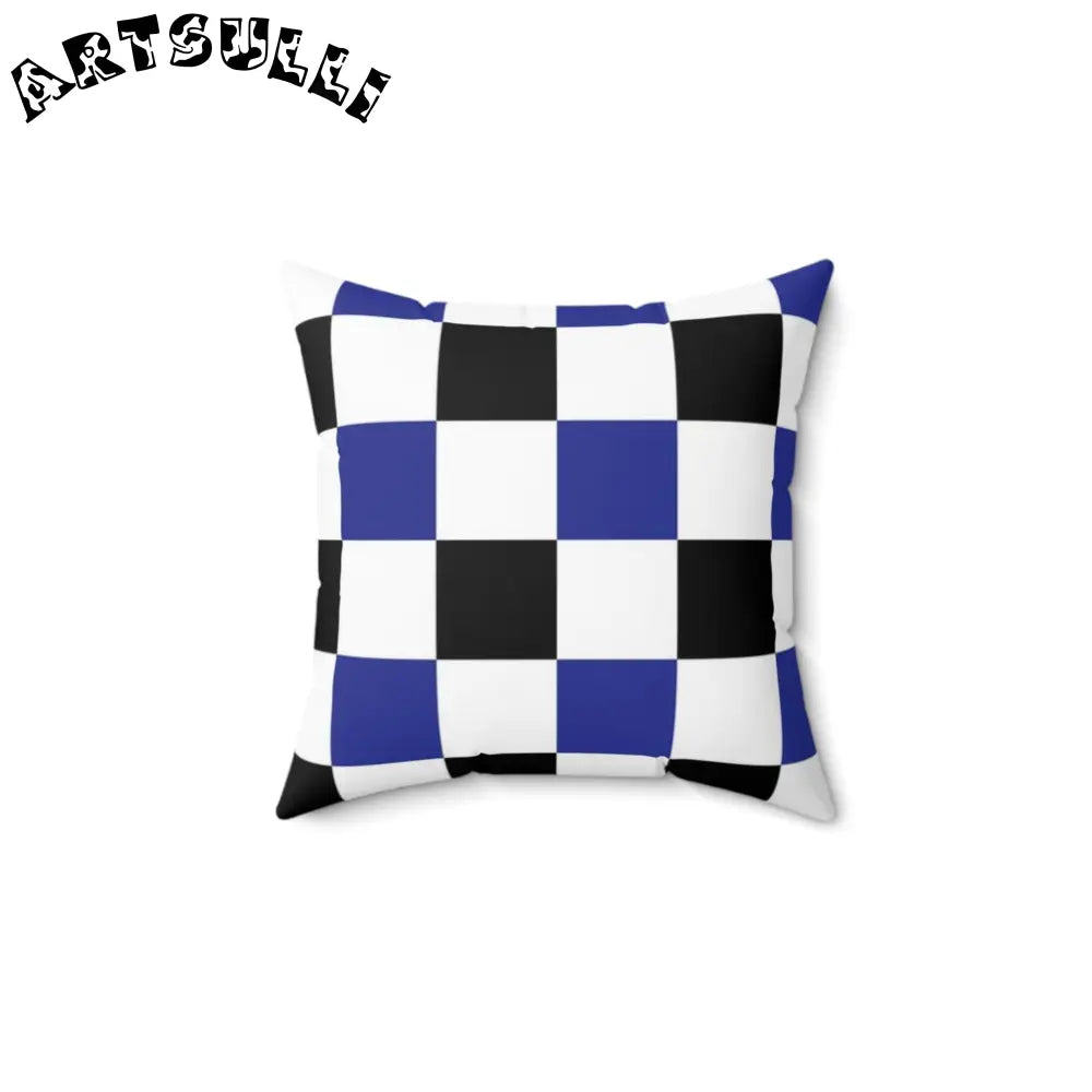 JAKKOUTTHEBXX Checkerboard Blue White and Black Spun Polyester