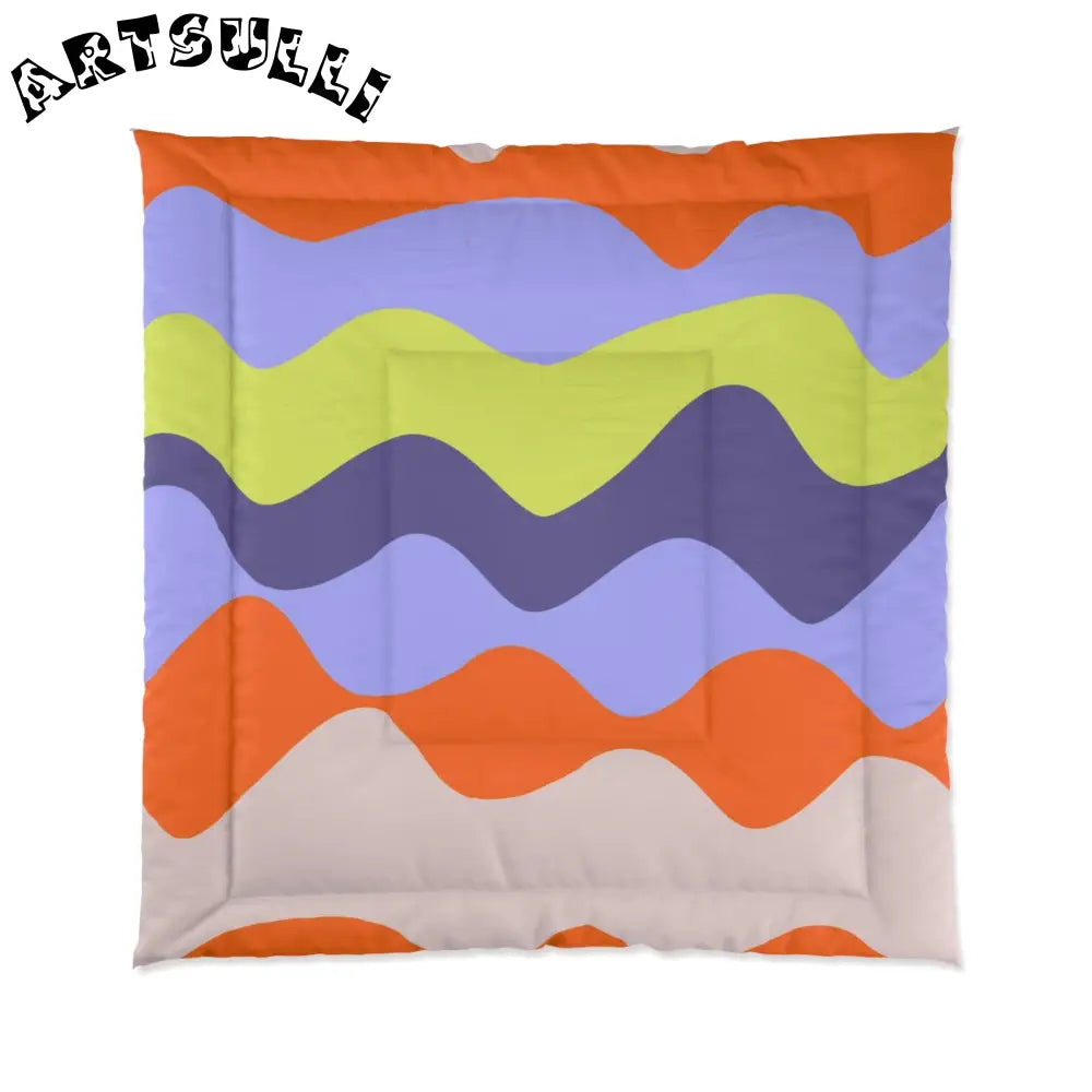 JAKKOUTTHEBXX Waves Red and Blue Comforter JAKKOUTTHEBXX Artsulli