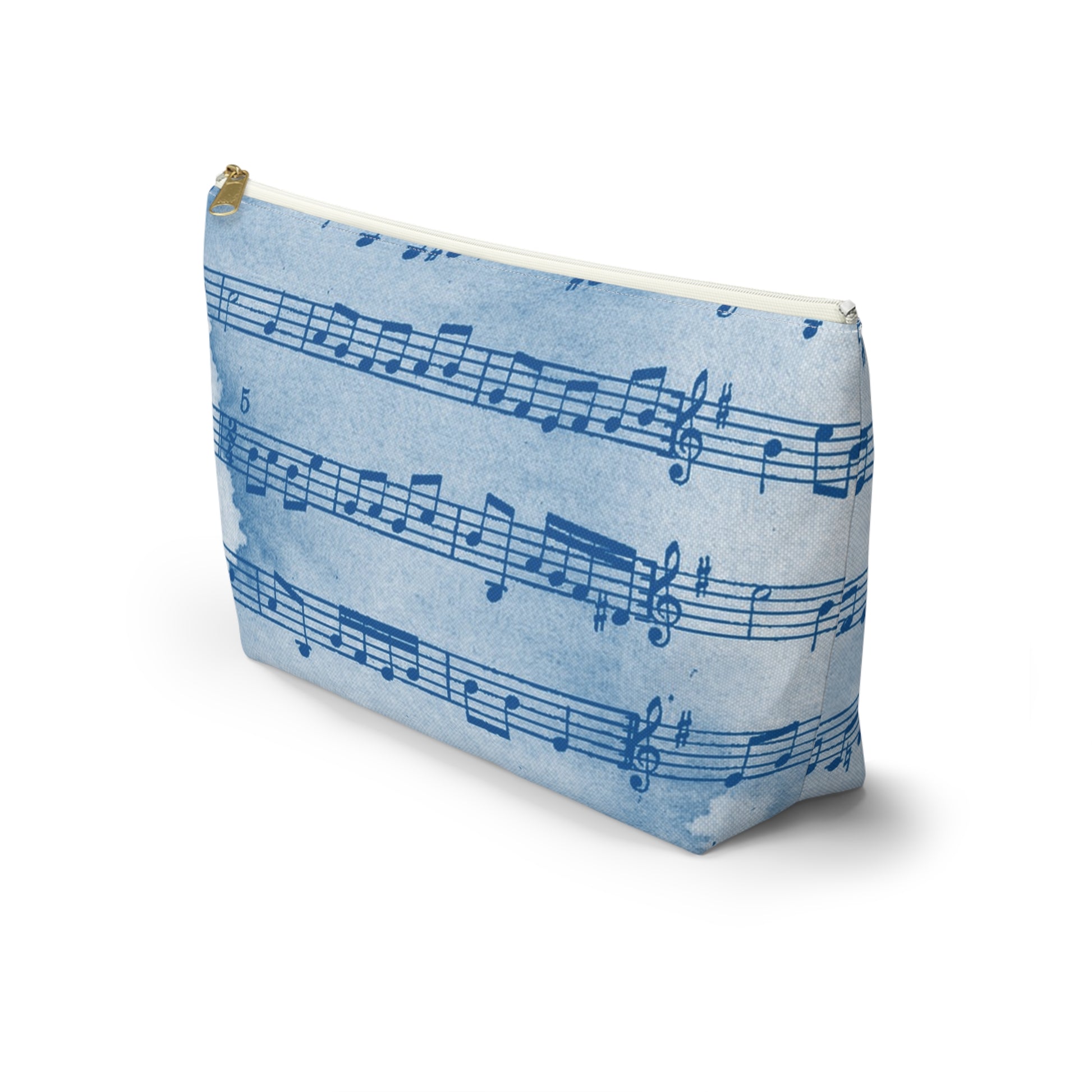 Drip Spill Type Beat Sheet Music Blue Accessory Pouch w T-bottom, Artsulli - Art is Long, Life is Short, Bags, , , , , , , 