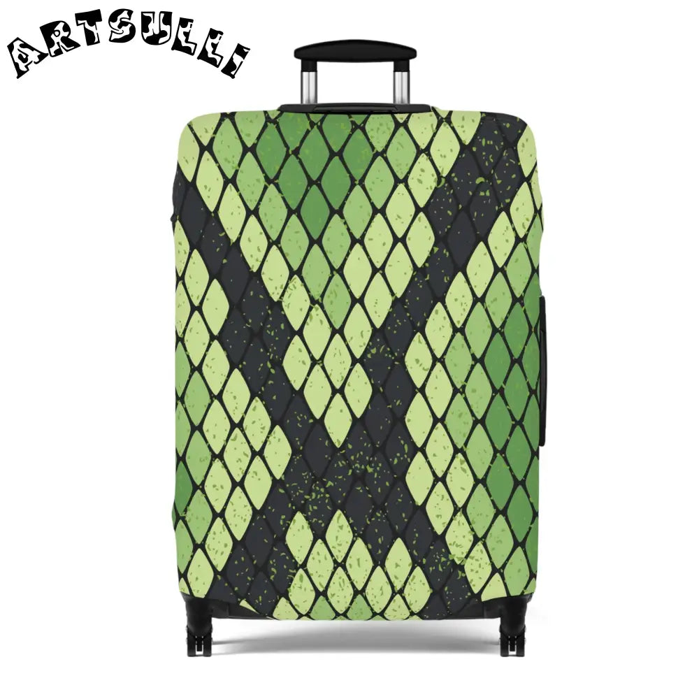 JAKKOUTTHEBXX Snake Skin Green and Black Luggage Cover JAKKOUTTHEBXX