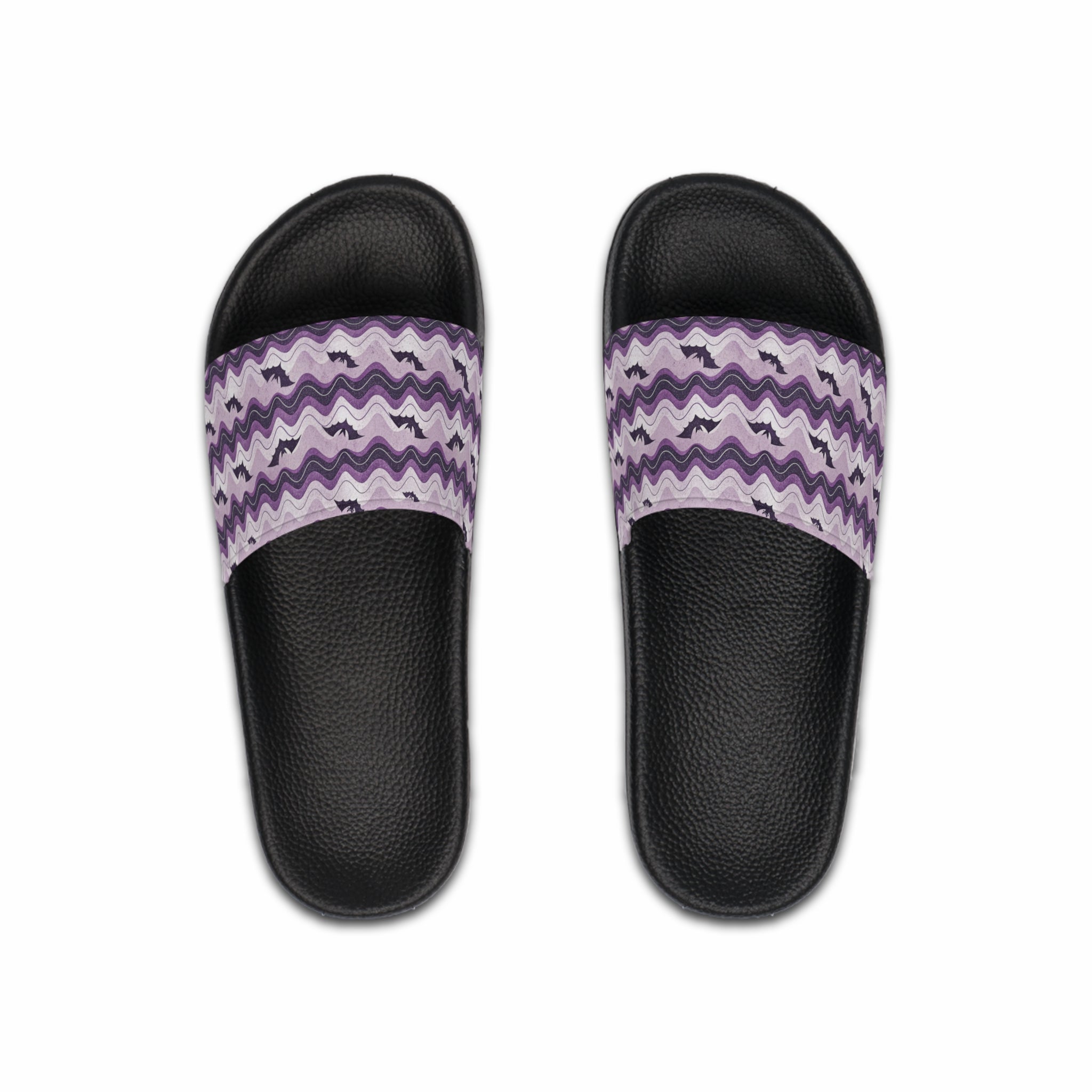 Bat Wave Men's Slide Sandals, Artsulli - Art is Long, Life is Short, Shoes, Color, Black sole, Size, US 6, , , 30538943996187