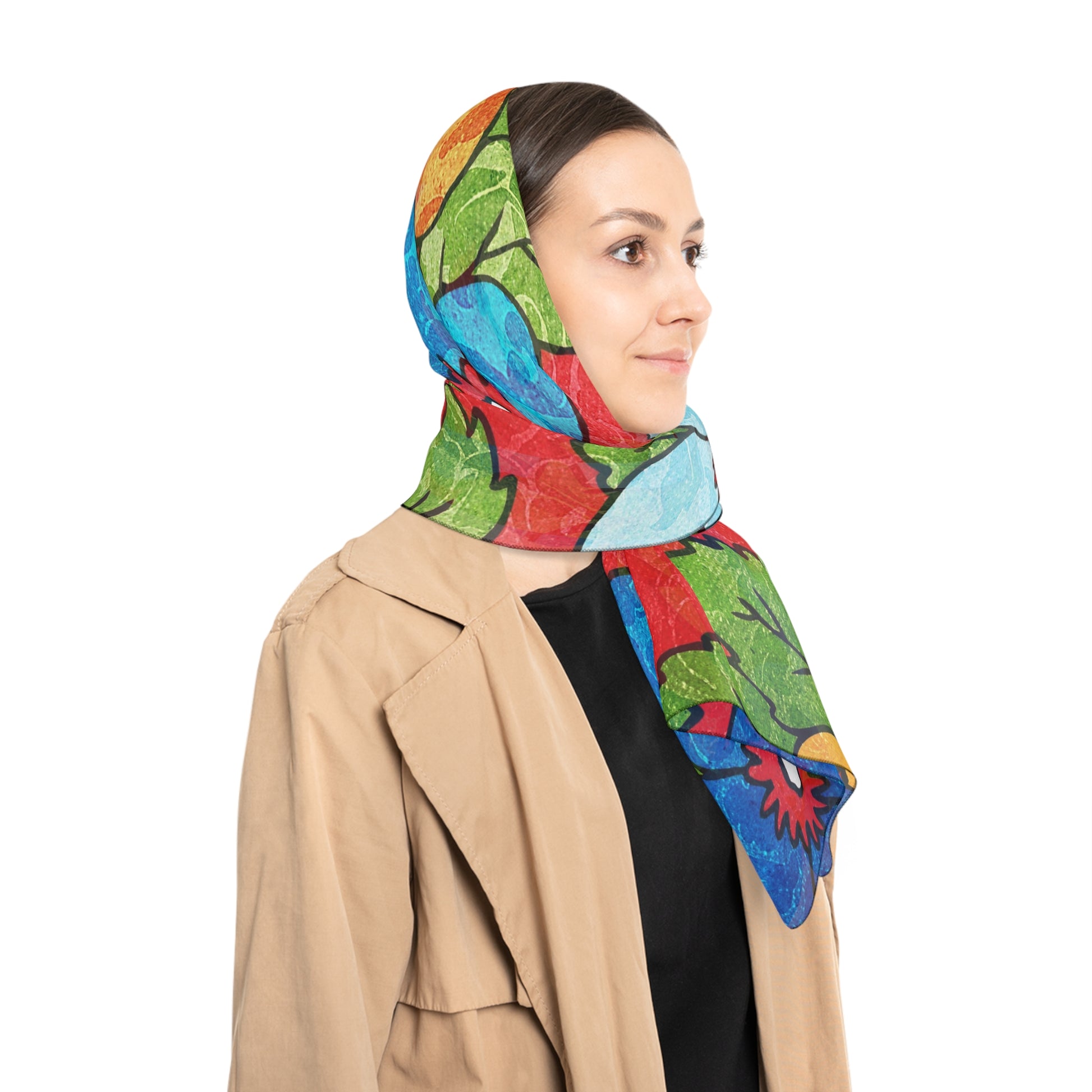 Groovy Red Floral Kl Poly Scarf, Artsulli - Art is Long, Life is Short, Accessories, , , , , , , 