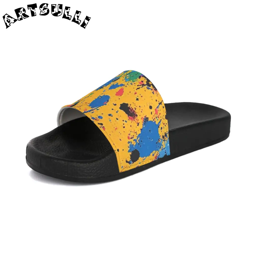 JAKKOUTTHEBXX The Colors Of Paint Splatter Multi-Color Men’s Slide