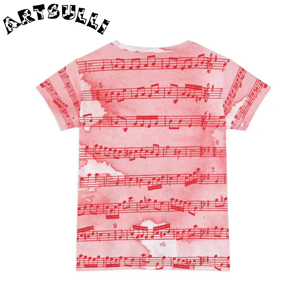 JAKKOUTTHEBXX Pink Musical Notation T-Shirt 2025