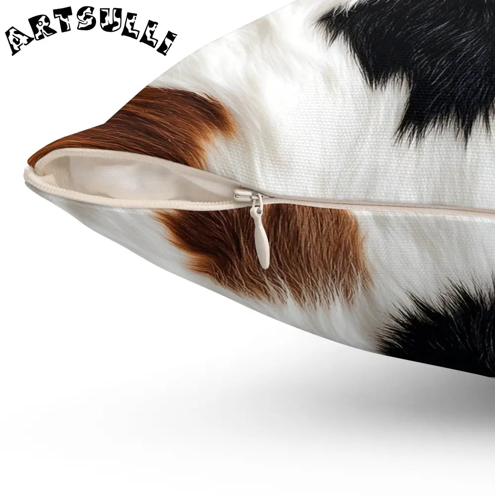 JAKKOUTTHEBXX Surreal Cow Skin Spun Polyester Square Pillow
