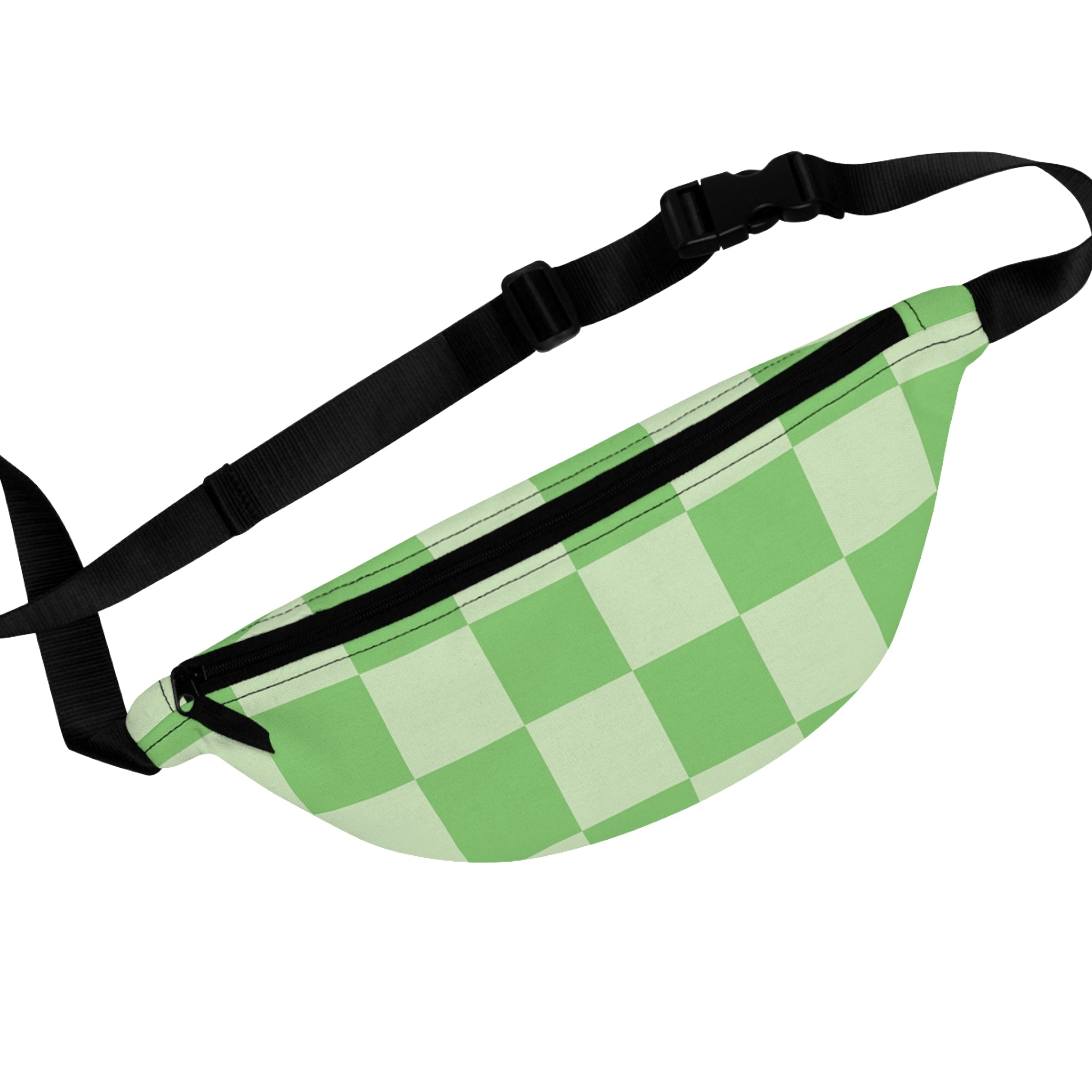 Checkerboard Green Fanny Pack, Artsulli - Art is Long, Life is Short, Bags, Size, One size, , , , , 14400120364156414287