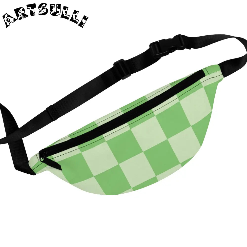JAKKOUTTHEBXX Checkerboard Green Fanny Pack JAKKOUTTHEBXX Artsulli