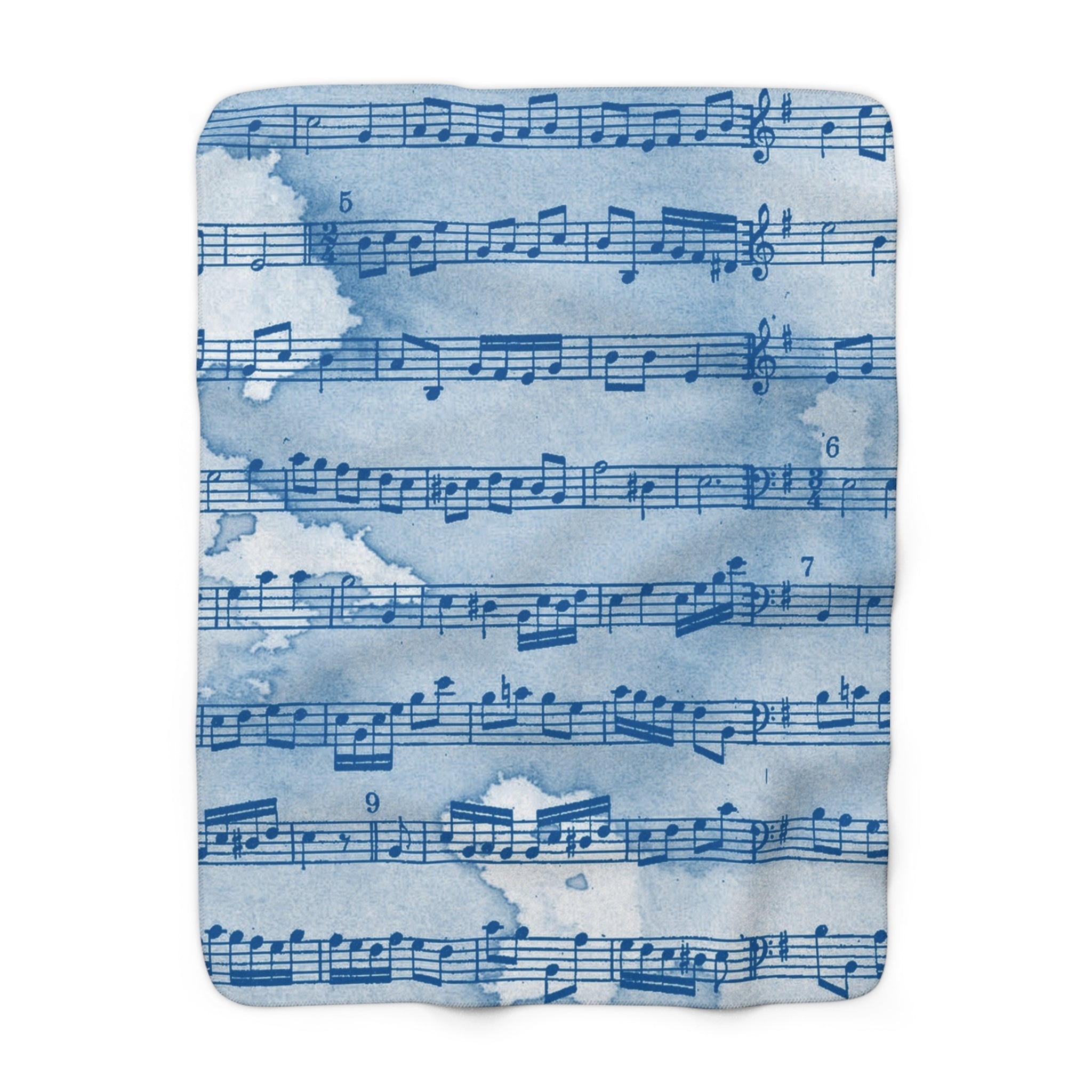 Drip Spill Type Beat Sheet Music Blue Sherpa Fleece Blanket, Artsulli - Art is Long, Life is Short, Home Decor, Size, 50" × 60", , , , , 57020005463218767664