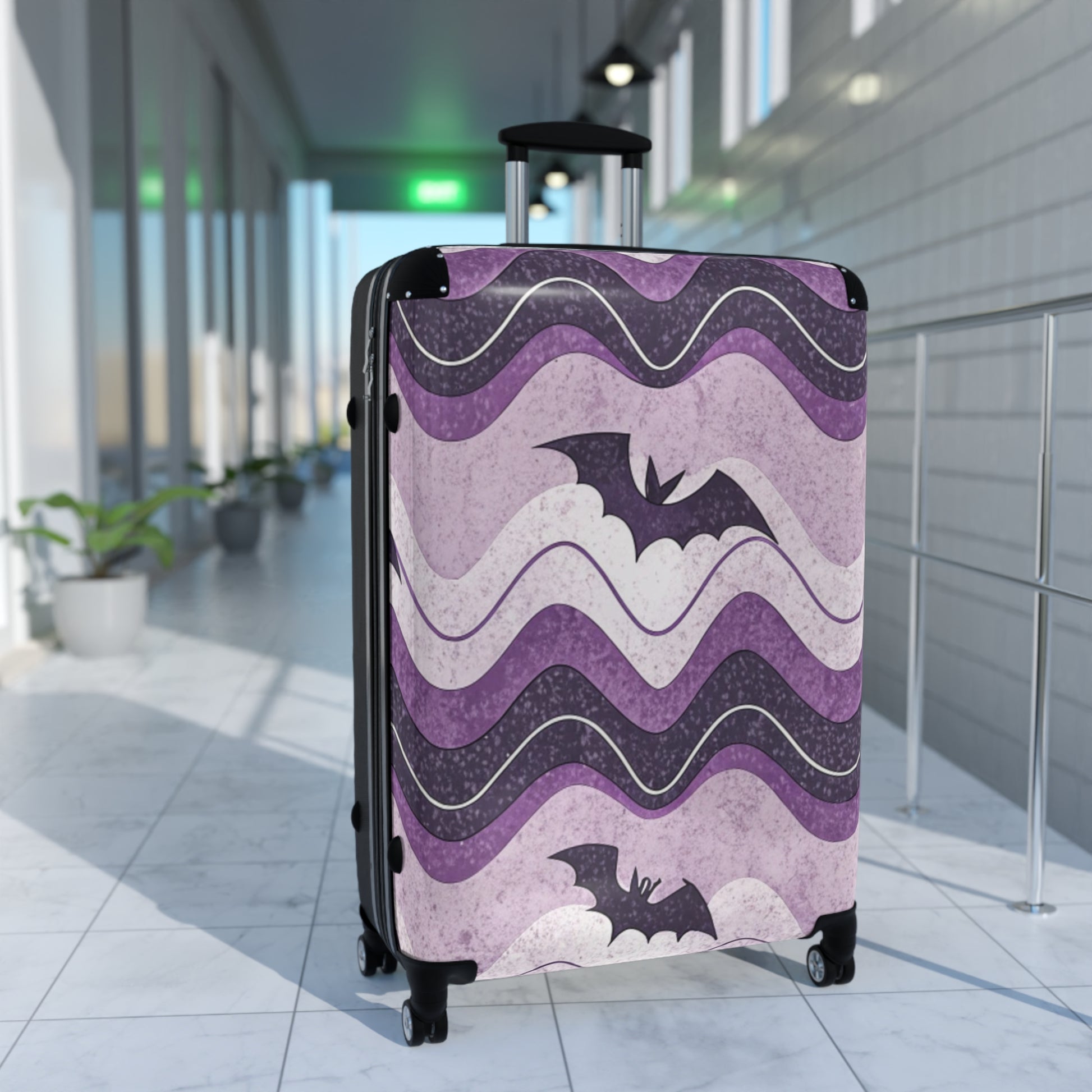 Bat Wave Suitcase, Artsulli - Art is Long, Life is Short, Bags, , , , , , , 
