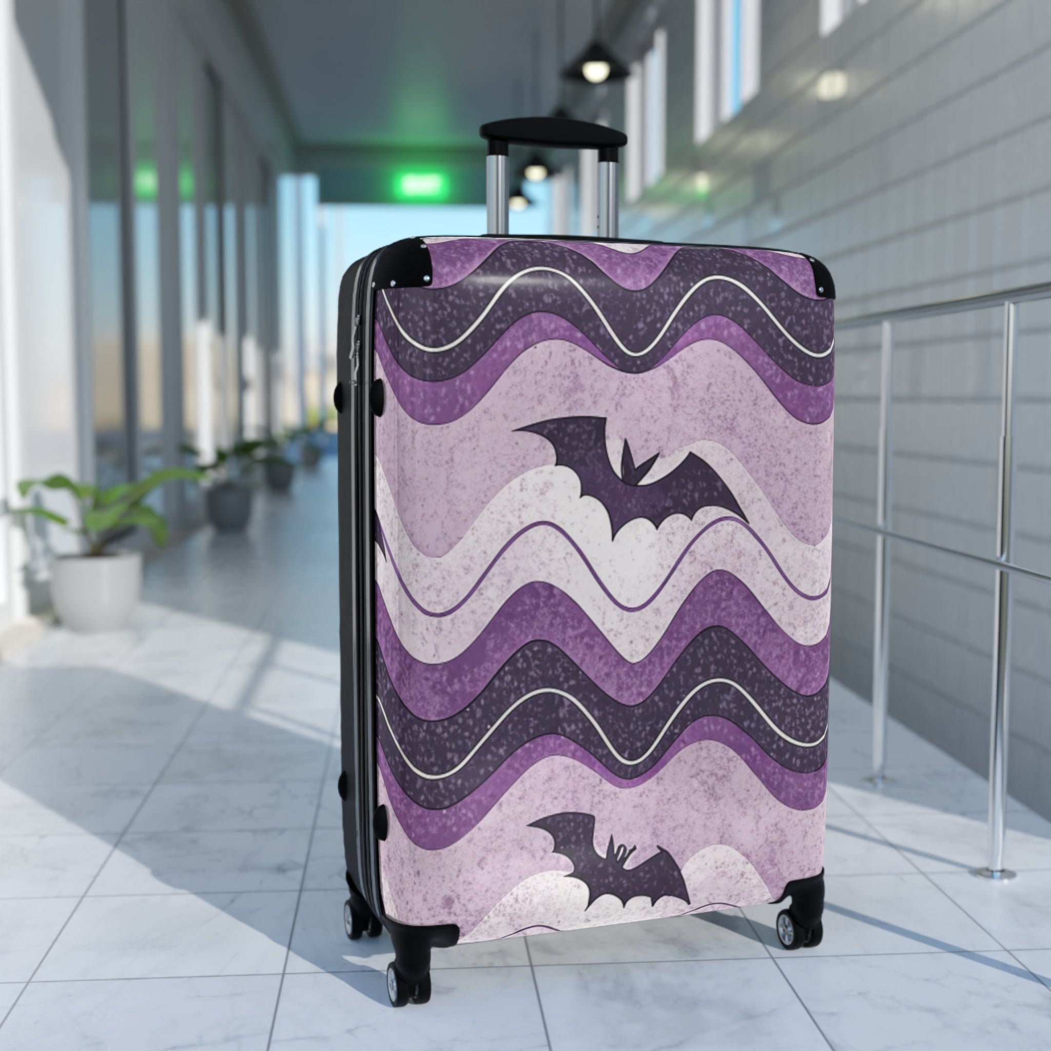 Bat Wave Suitcase, Artsulli - Art is Long, Life is Short, Bags, , , , , , , 