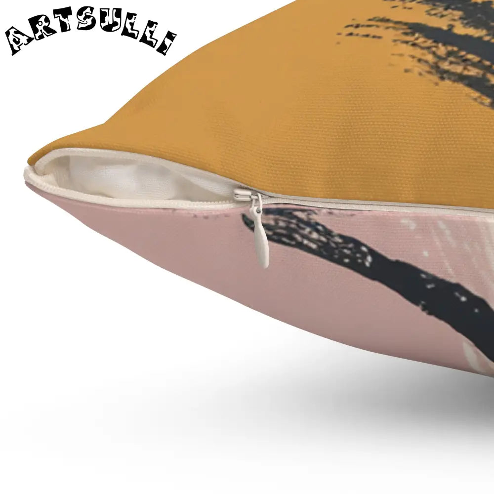 JAKKOUTTHEBXX Tiger Stripe Square Throw Pillow Orange Black Cream