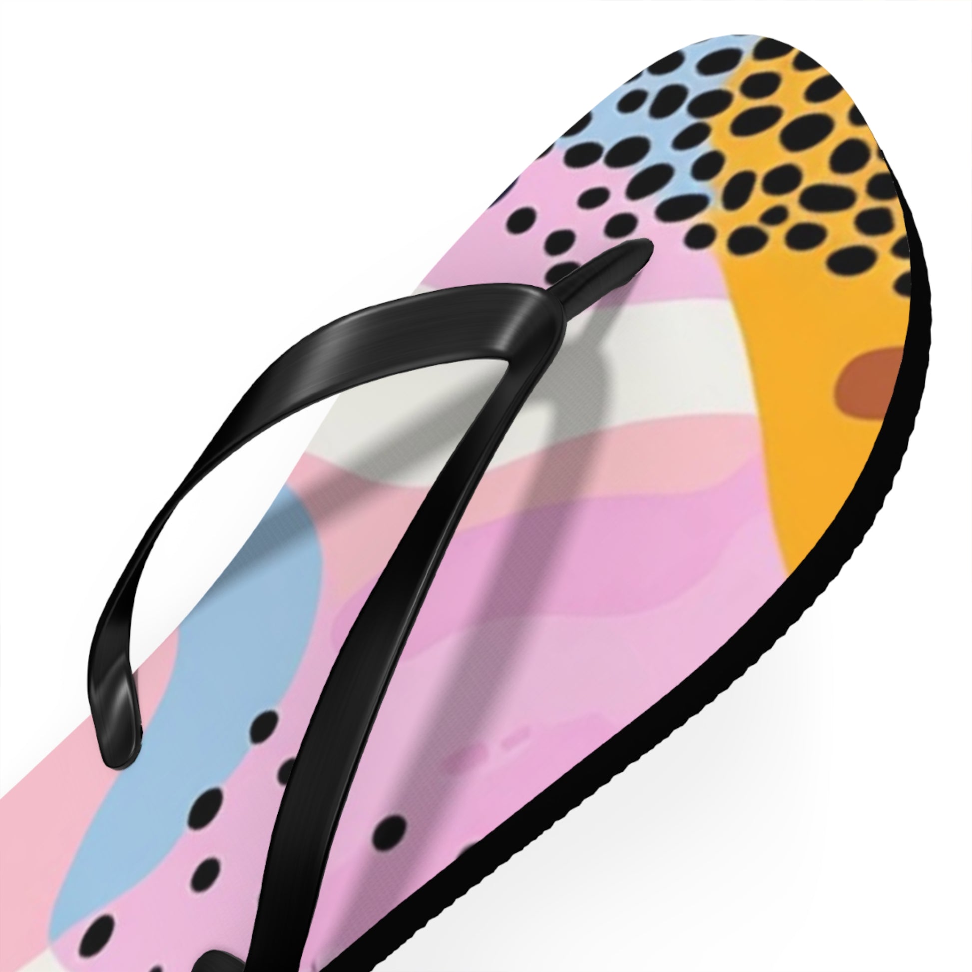 Colorful Abstract Dots and Shapes Flip Flops, Artsulli - Art is Long, Life is Short, Shoes, , , , , , , 