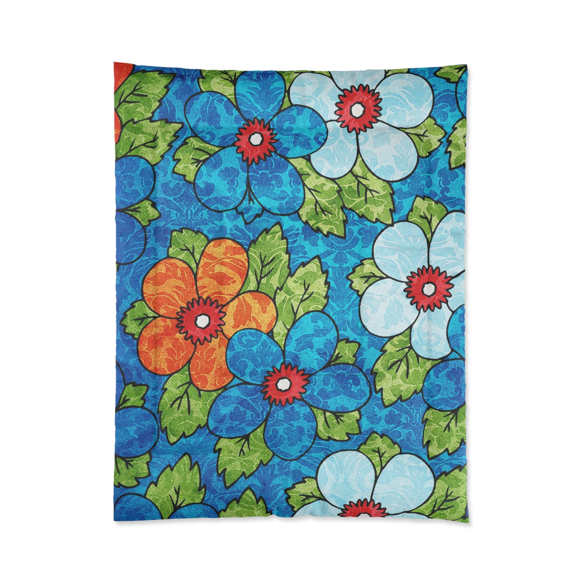 Blue Orange Groovy Comforter, Artsulli - Art is Long, Life is Short, Home Decor, Size, 68" × 88", , , , , 50809574665332191037