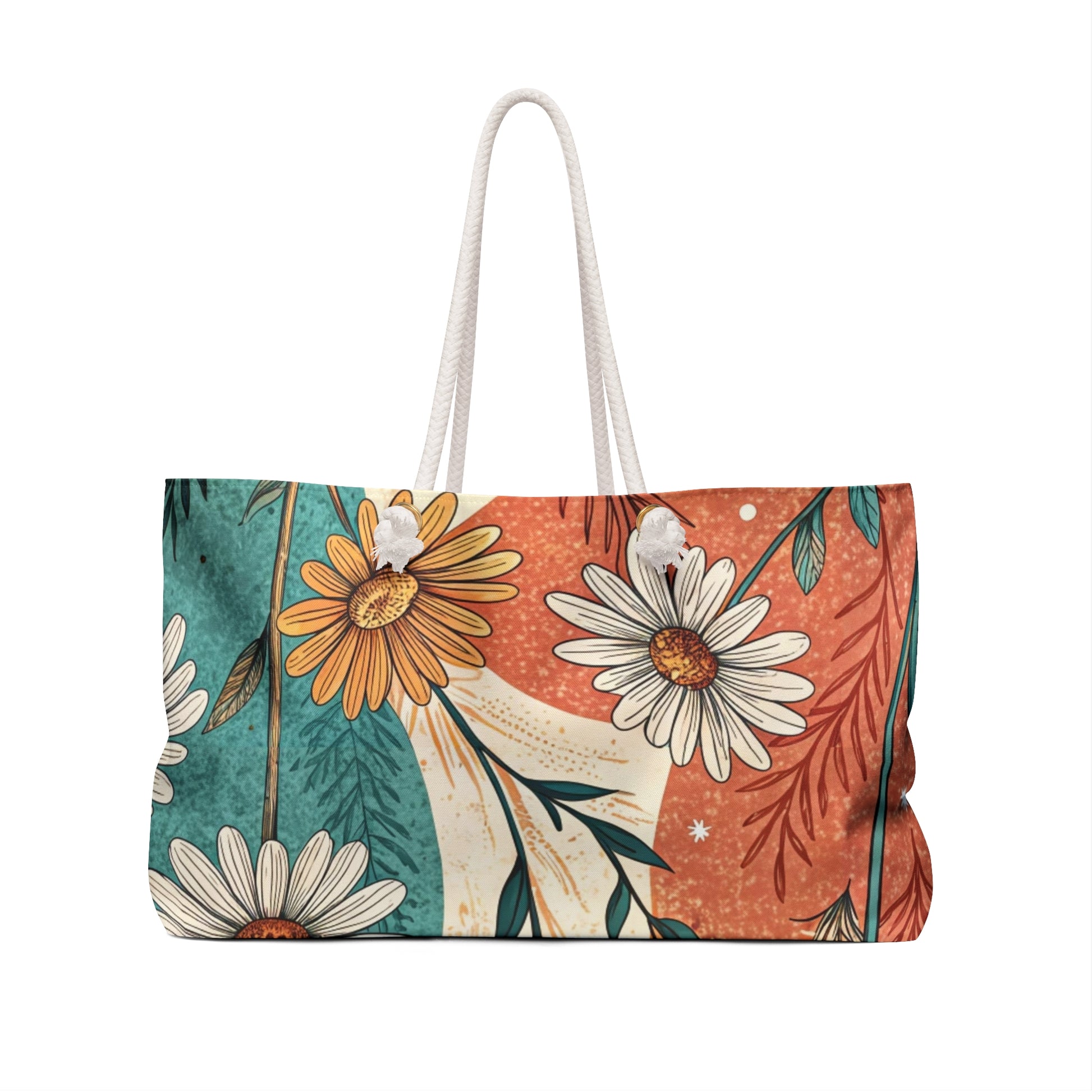 Retro Daisy Dream Weekender Bag, Artsulli - Art is Long, Life is Short, Bags, , , , , , , 