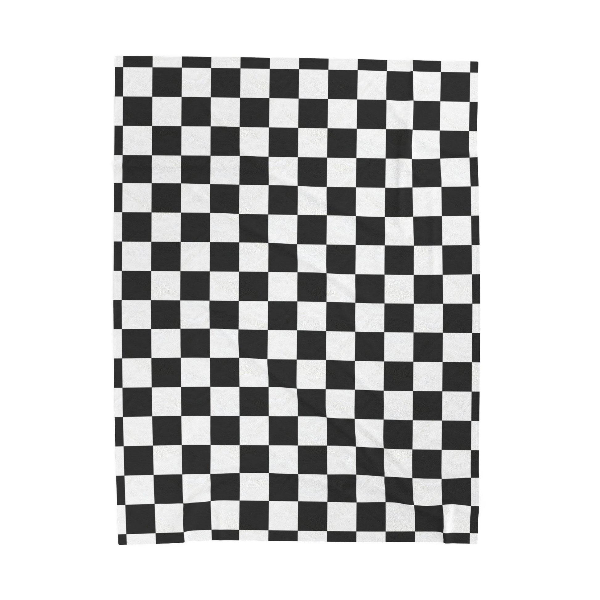 Checkerboard White and Black Velveteen Plush Blanket, Artsulli - Art is Long, Life is Short, All Over Prints, Size, 60" × 80", , , , , 24379733787896444979