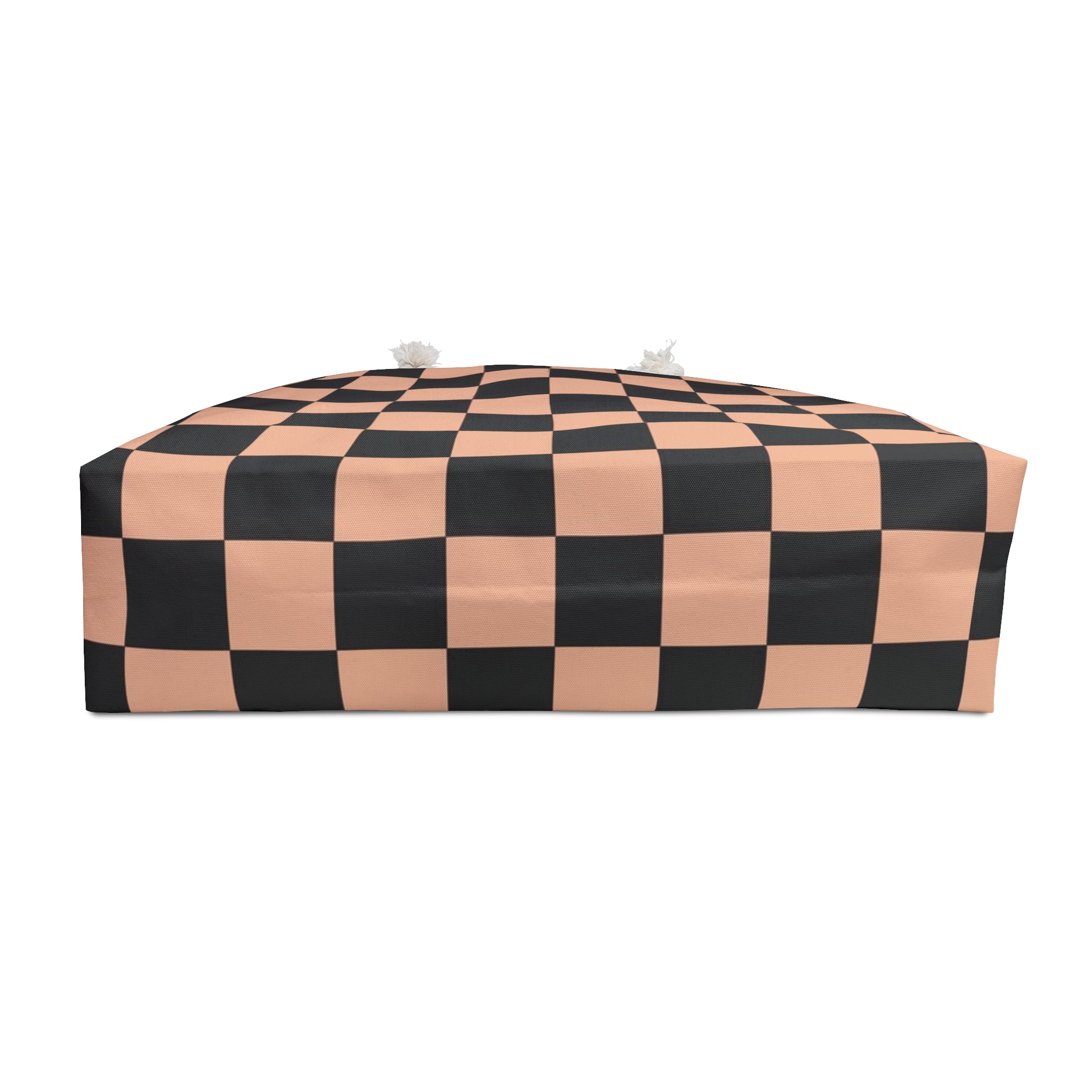 Checkerboard Soft Orange and Black Weekender Bag, Artsulli - Art is Long, Life is Short, Bags, , , , , , , 
