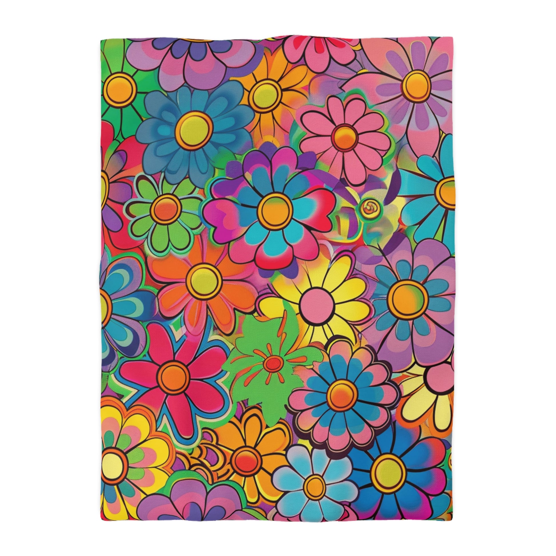 Chromatic Daisy Dream Microfiber Duvet Cover, Artsulli - Art is Long, Life is Short, Home Decor, Size, Twin XL, Color, Cream, , , 18057895201683249987