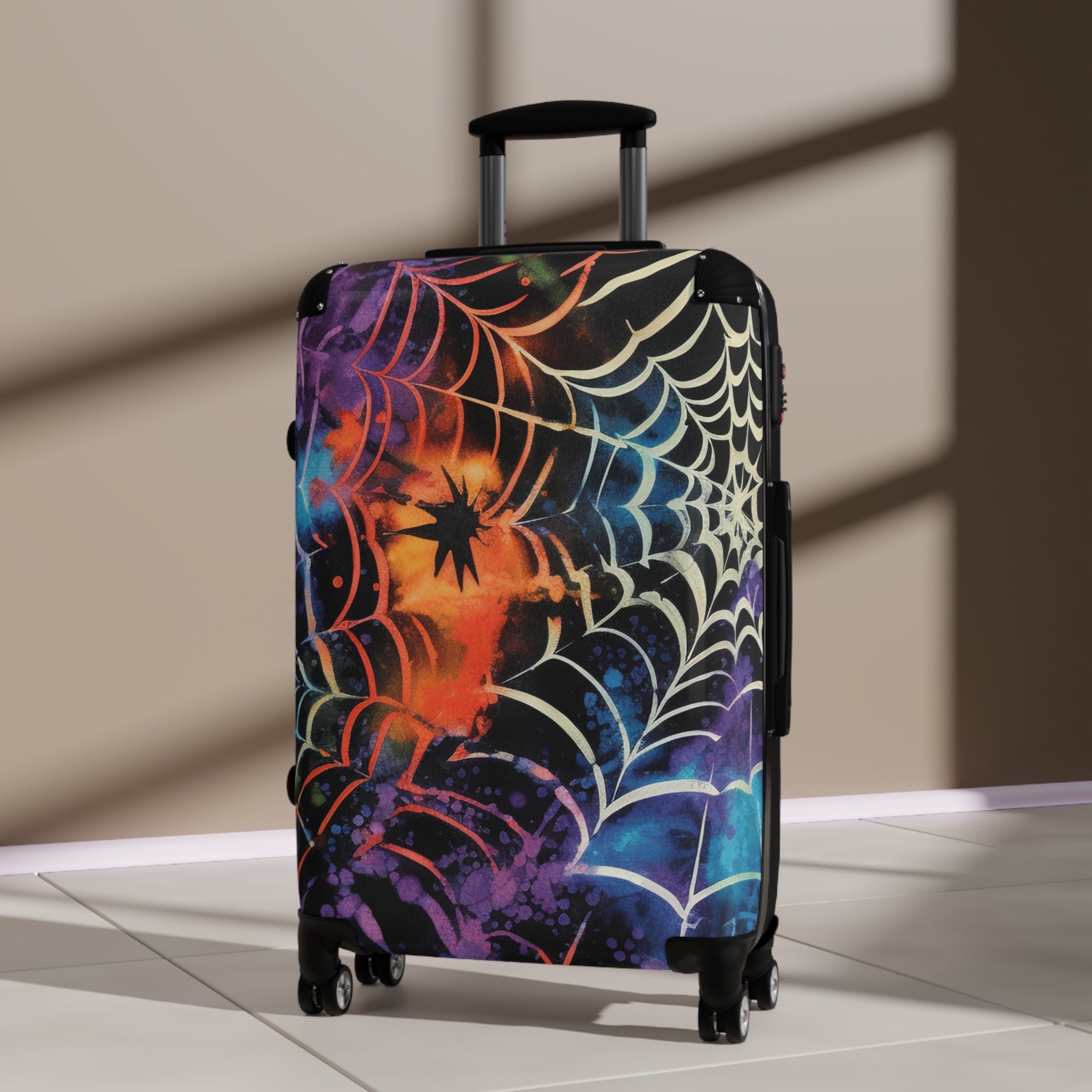 Spider Web Tie Dye Suitcase, Artsulli - Art is Long, Life is Short, Bags, , , , , , , 
