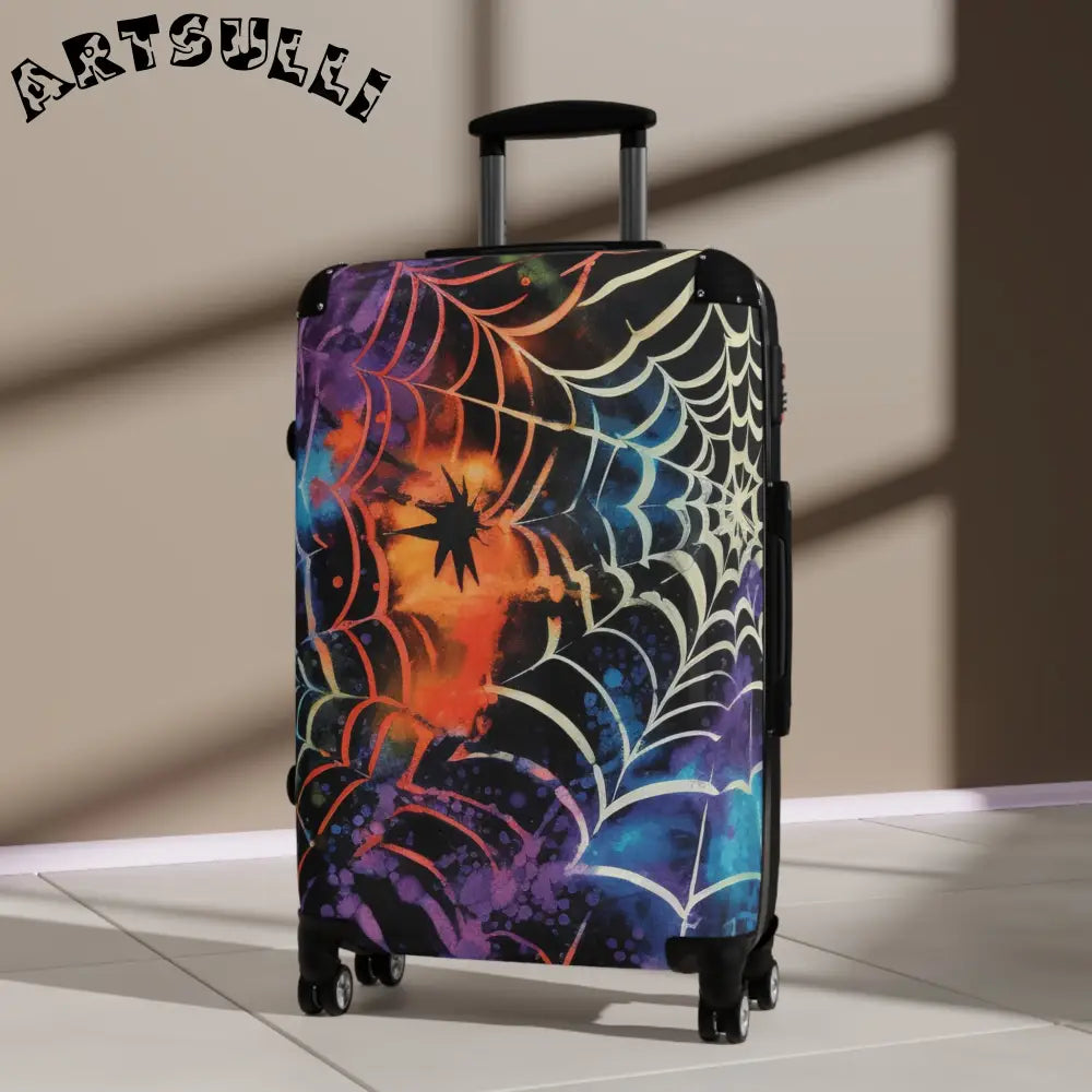 JAKKOUTTHEBXX Colorful Spider Web Carry On Luggage 2025