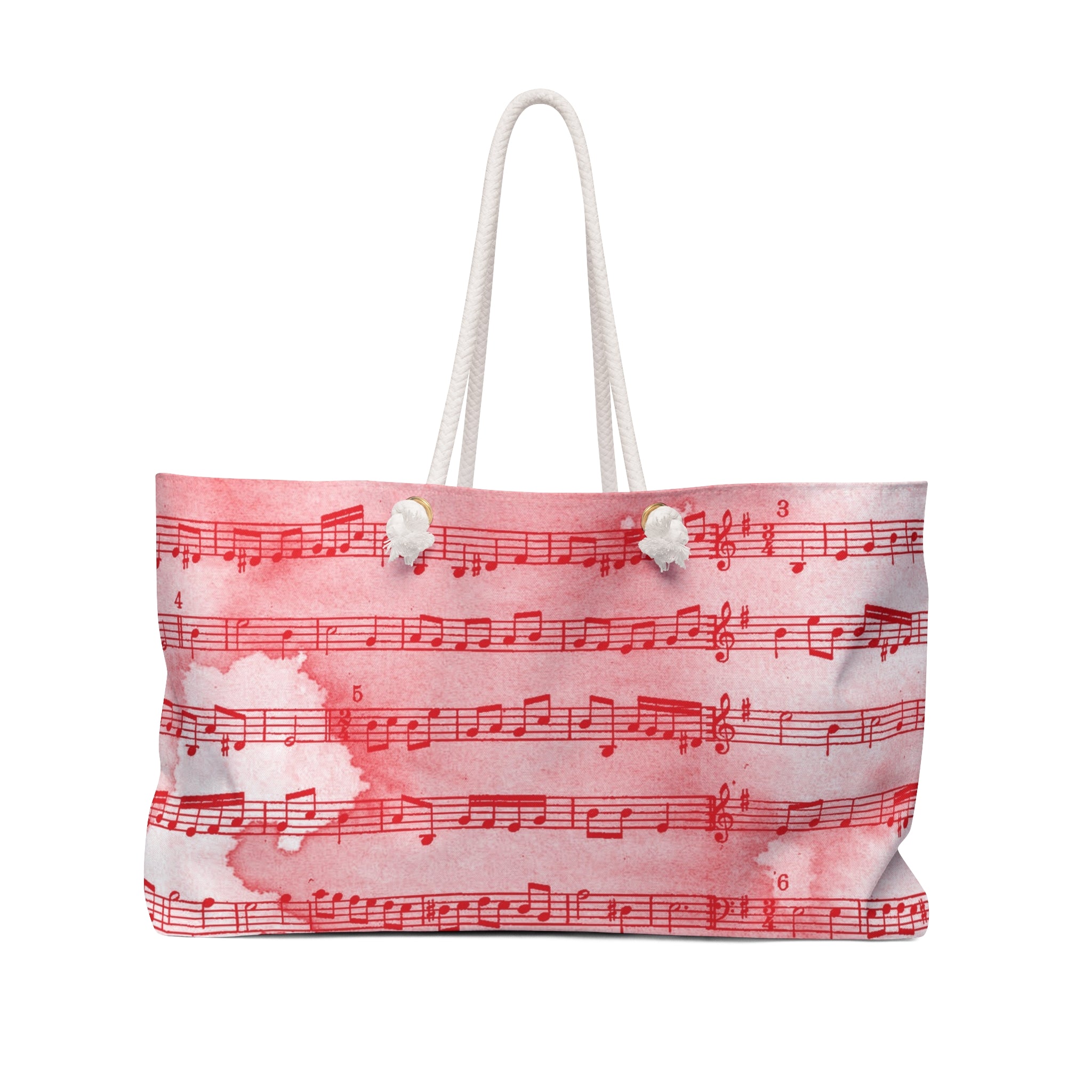 Drip Spill Type Beat Sheet Music II Red Weekender Bag, Artsulli - Art is Long, Life is Short, Bags, Size, 24" × 13", , , , , 88662429109609593671