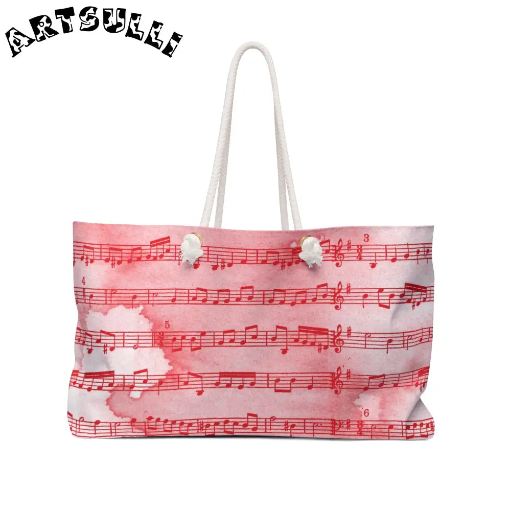 JAKKOUTTHEBXX Pink Watercolor Sheet Music Tote Bag 2025