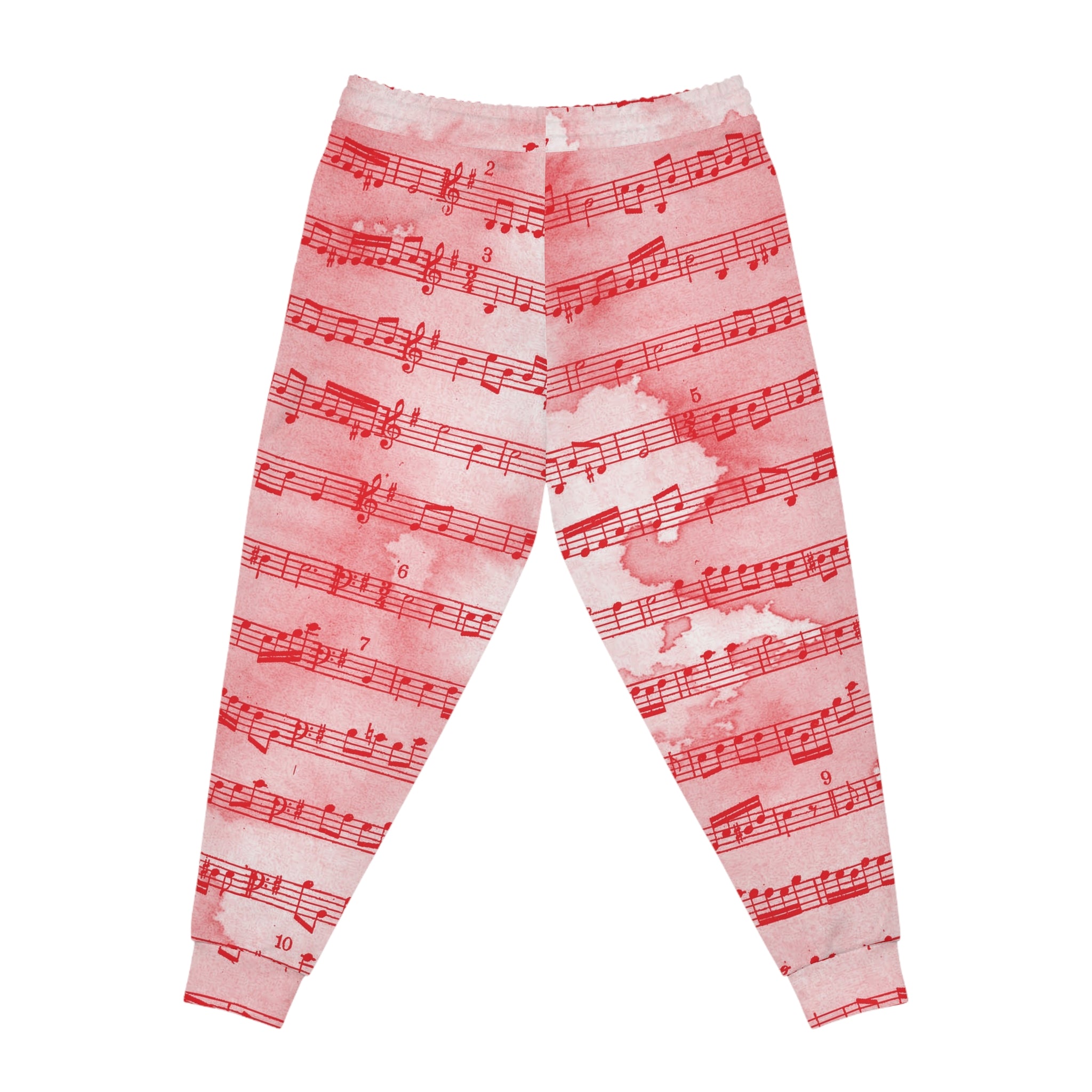 Drip Spill Type Beat Sheet Music II Red Athletic Joggers (AOP), Artsulli - Art is Long, Life is Short, All Over Prints, , , , , , , 